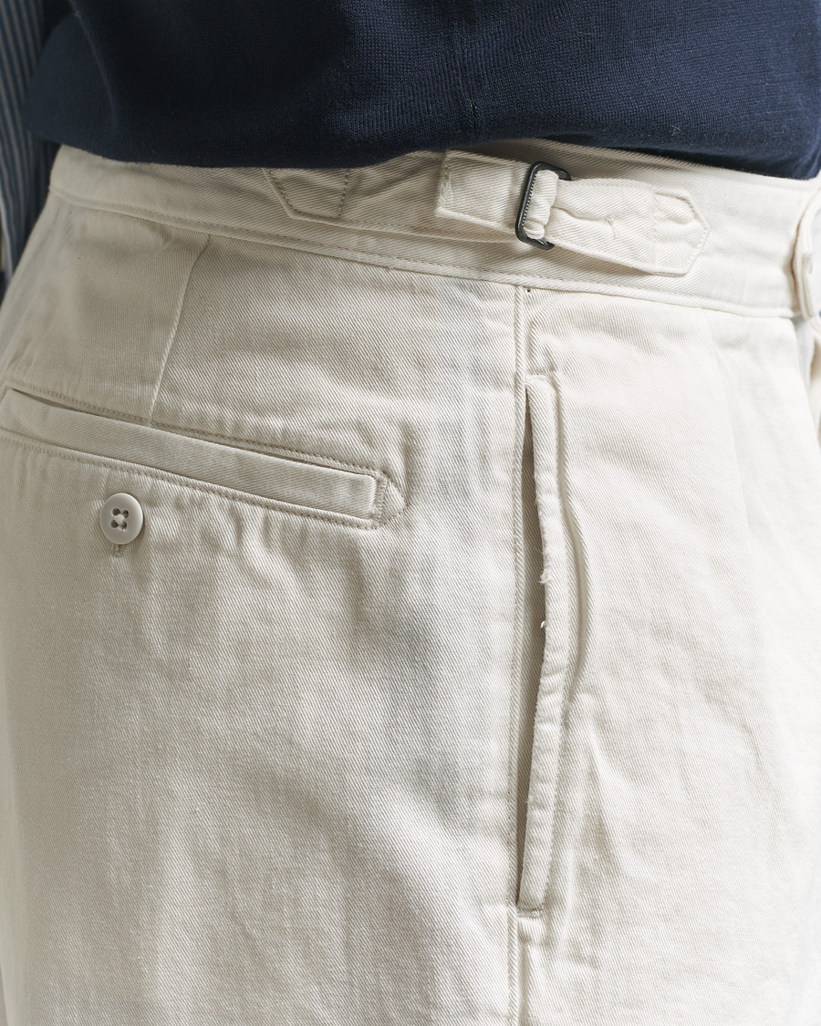 Herre | Bukser | Polo Ralph Lauren | Pleated Cotton Twill Chinos Deckwash White