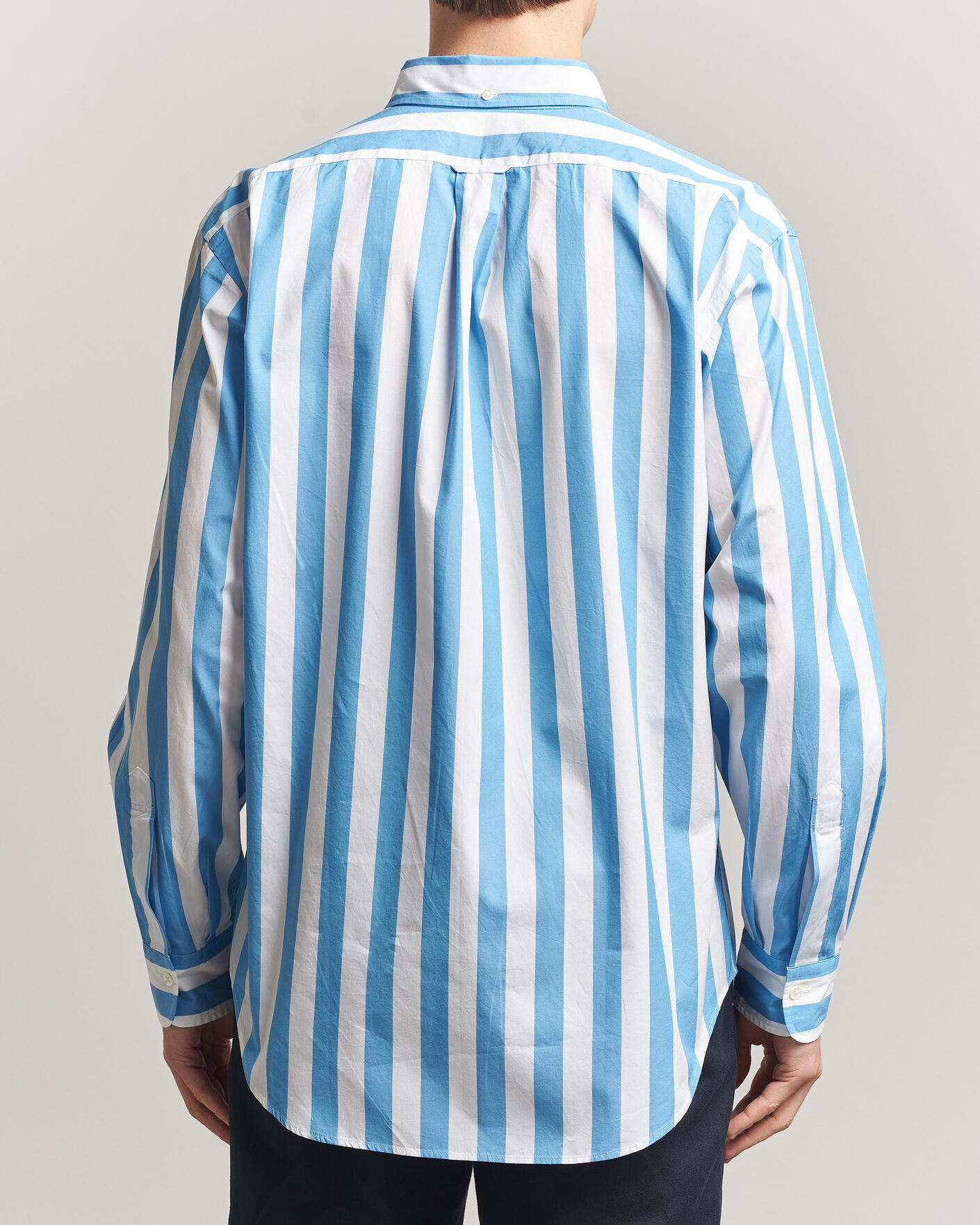 Herre | Skjorter | Kamakura Shirts | Vintage Ivy Button Down Shirt Bold Blue Stripe