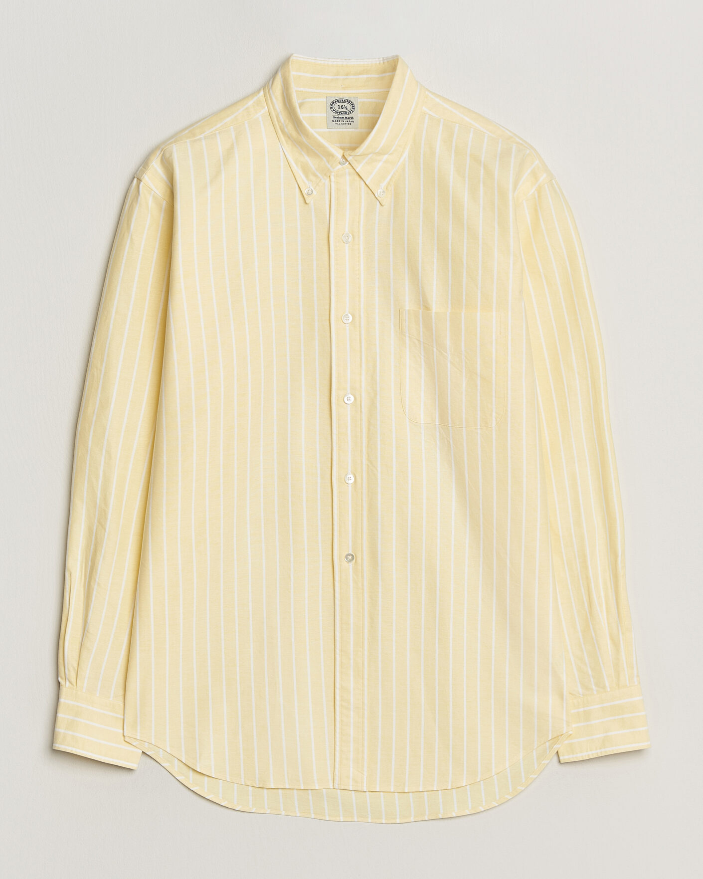 Herre | Skjorter | Kamakura Shirts | Vintage Ivy Oxford BD Shirt Yellow Blazer Stripe