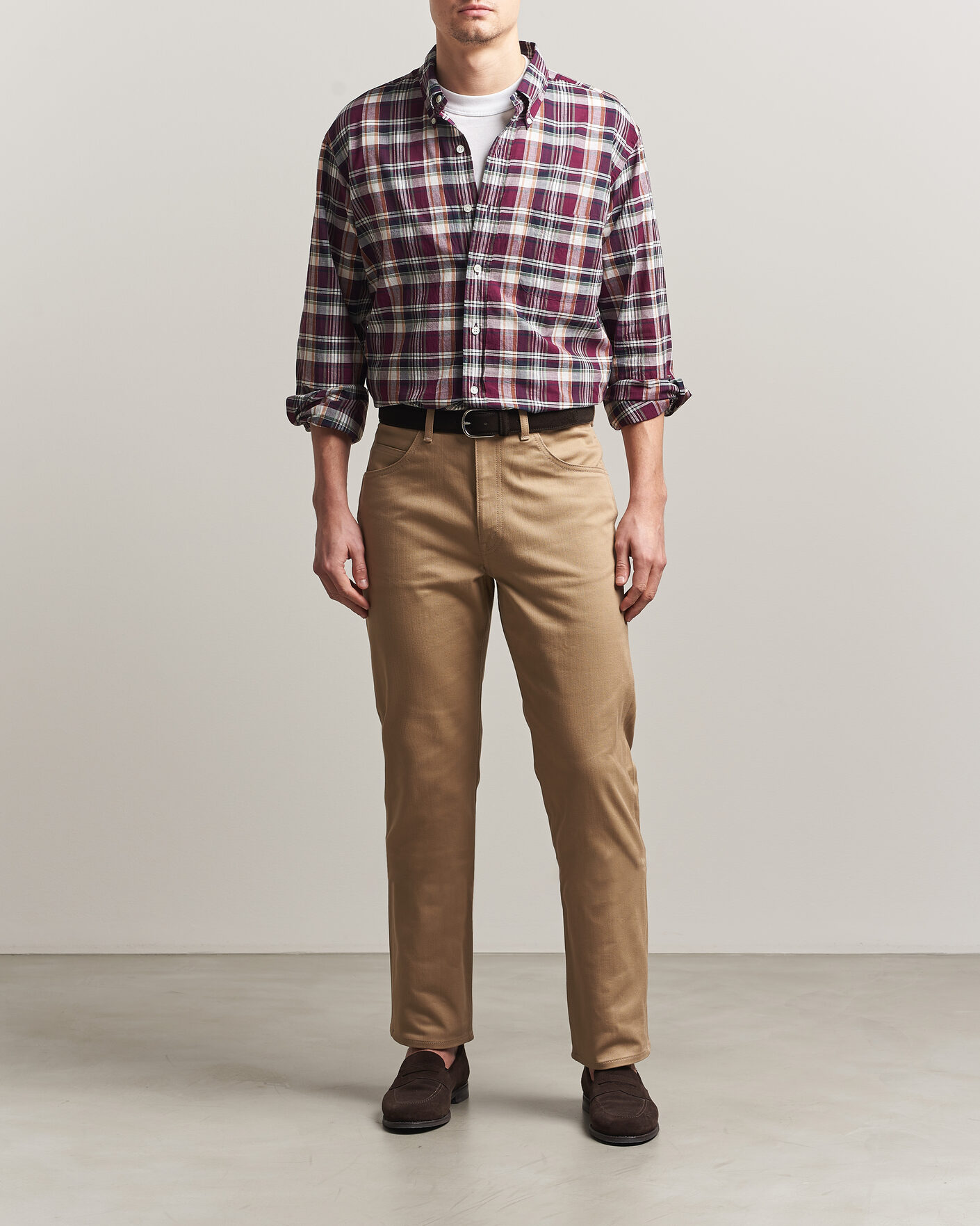 Herre | Skjorter | Kamakura Shirts | Vintage Ivy Button Down Shirt Red Madras