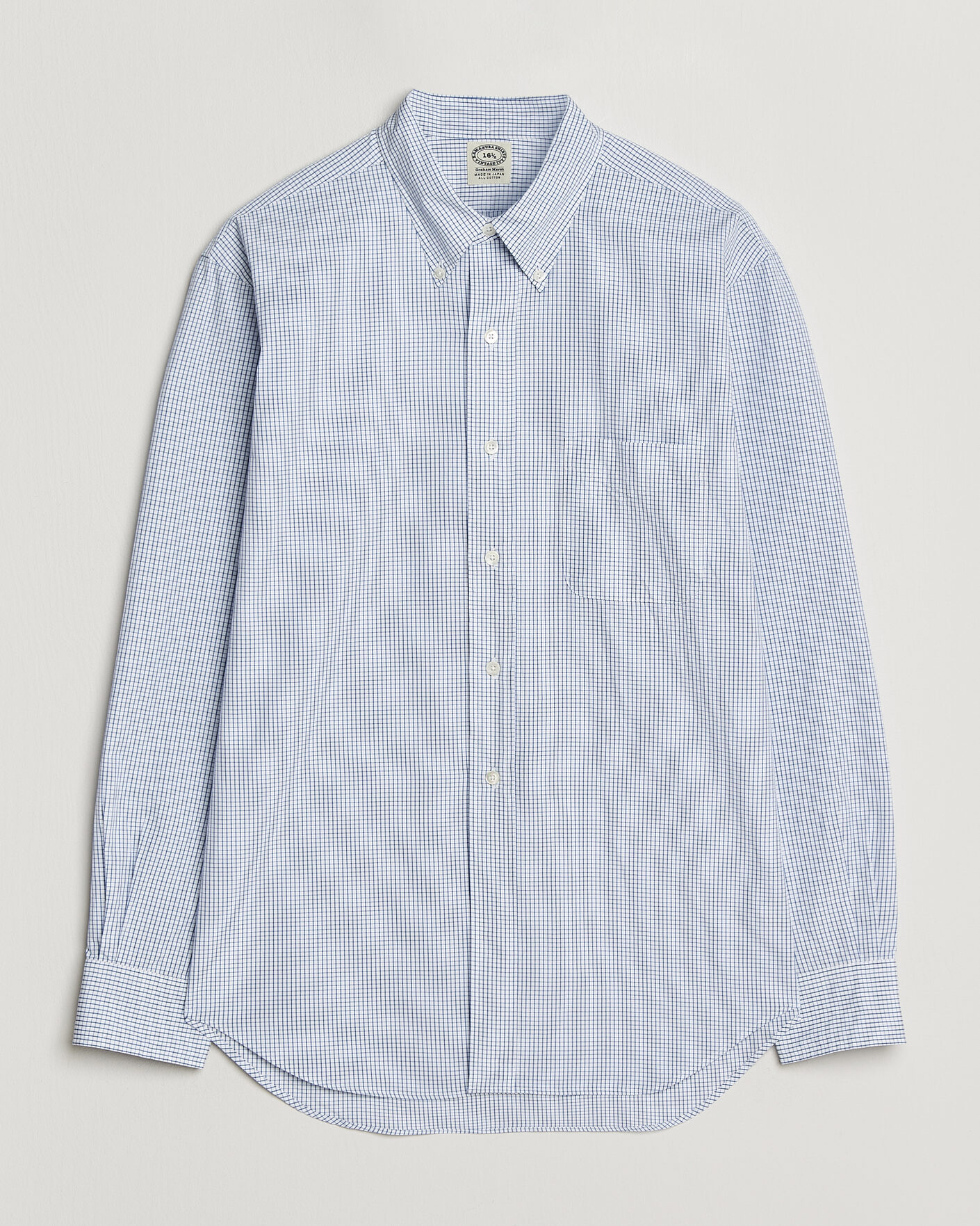 Herre | Skjorter | Kamakura Shirts | Vintage Ivy Button Down Shirt Blue Check