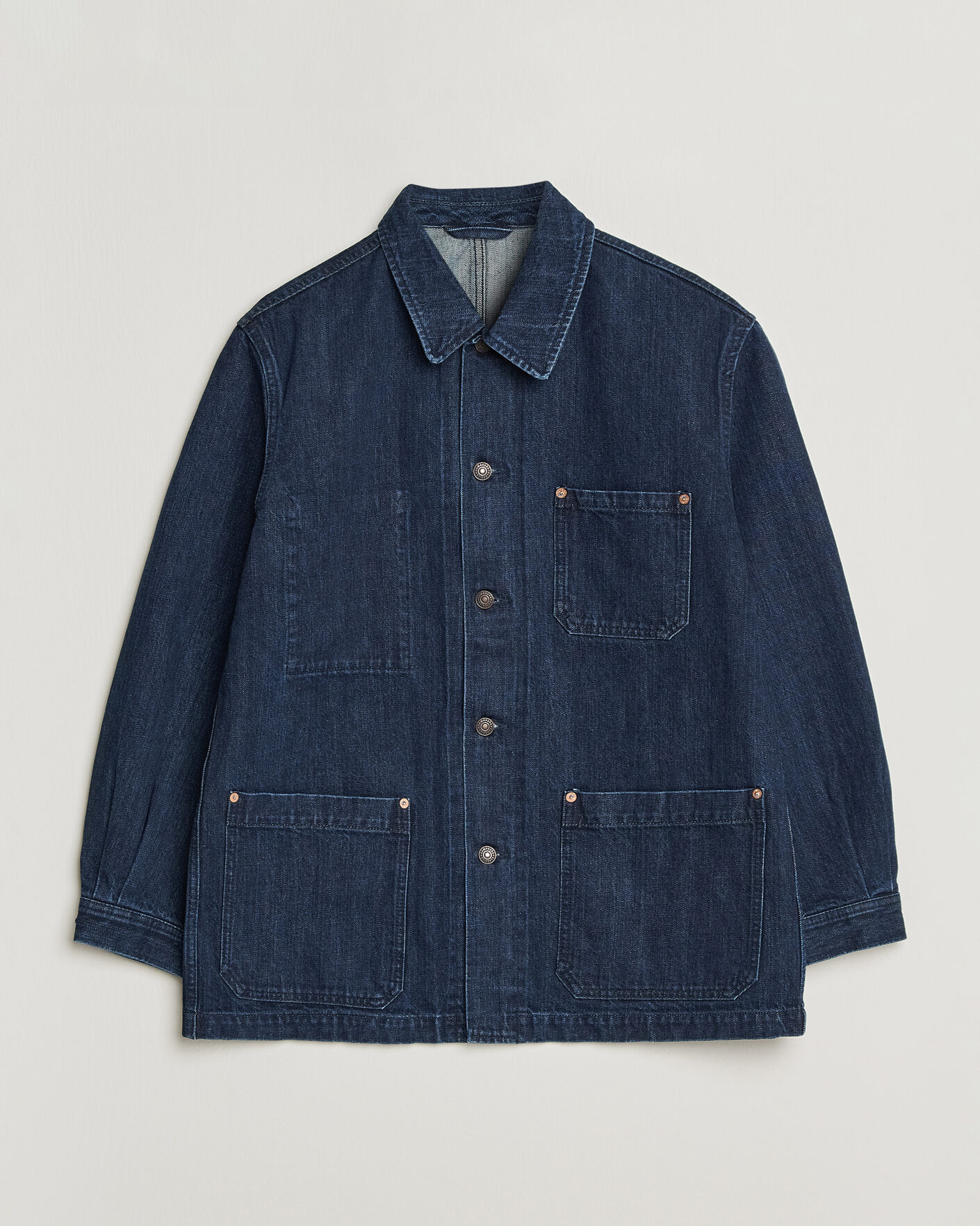 Herre | Jakker | Kamakura Shirts | French Work Jacket Dark Denim