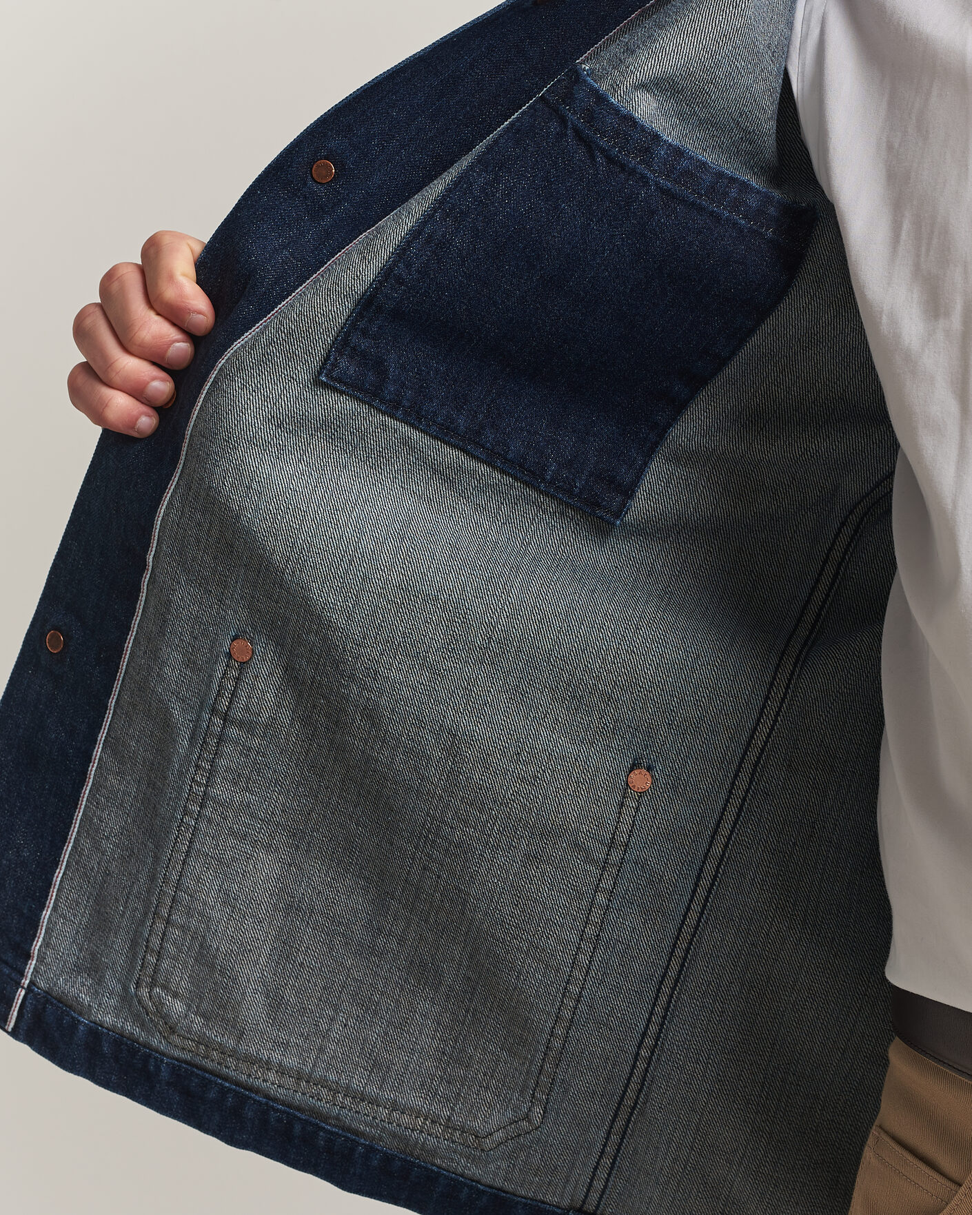 Herre | Jakker | Kamakura Shirts | French Work Jacket Dark Denim