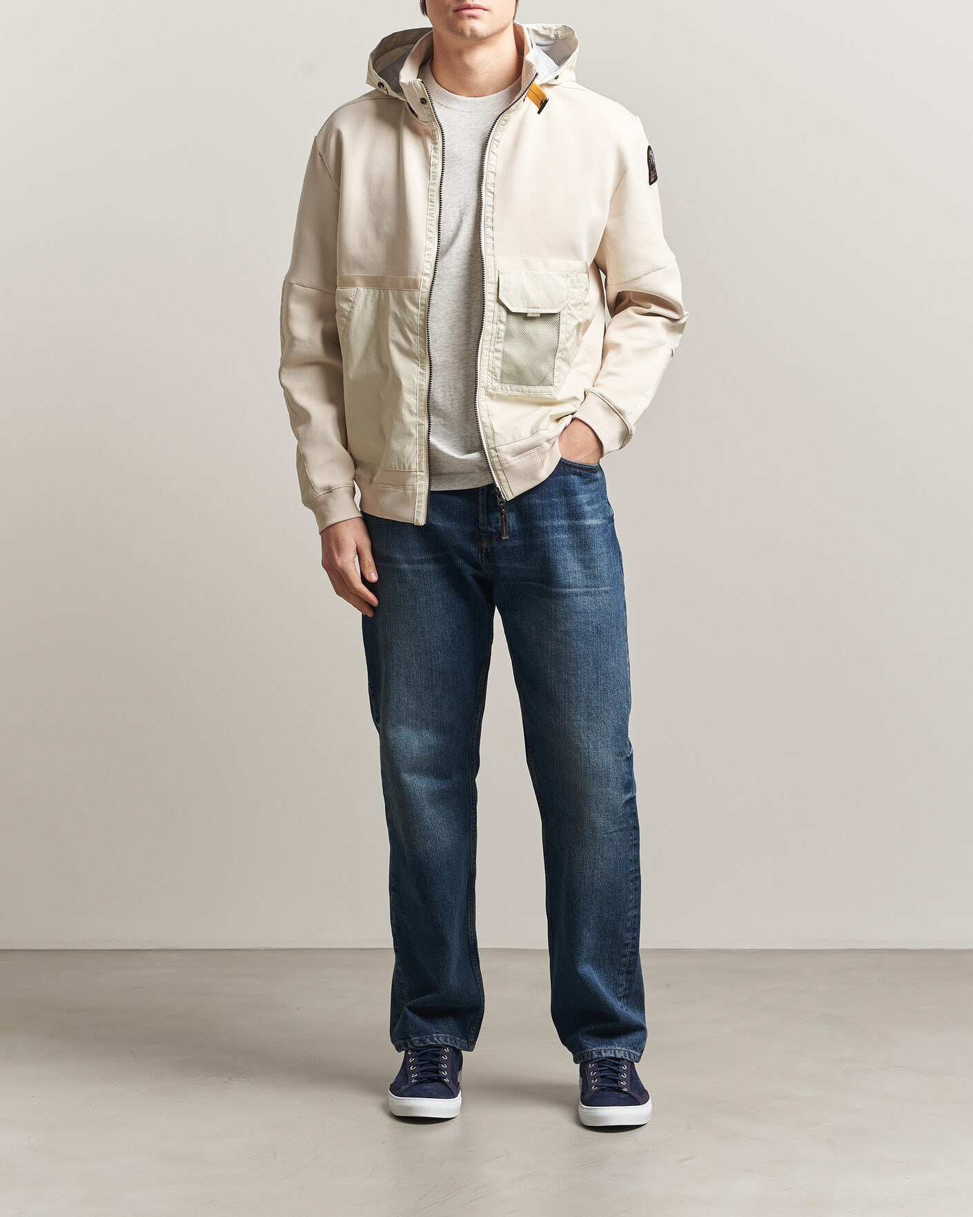 Herre | Jakker | Parajumpers | Kouga Evo Fleece Hooded Hybrid Jacket Moonbeam