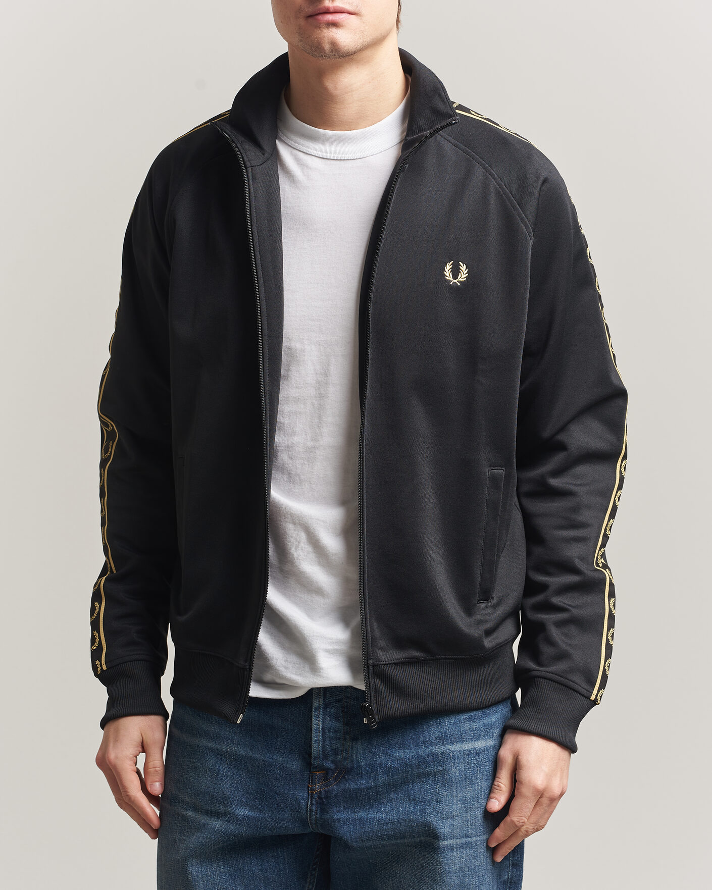Herre | Gensere | Fred Perry | Taped Track Jacket Black
