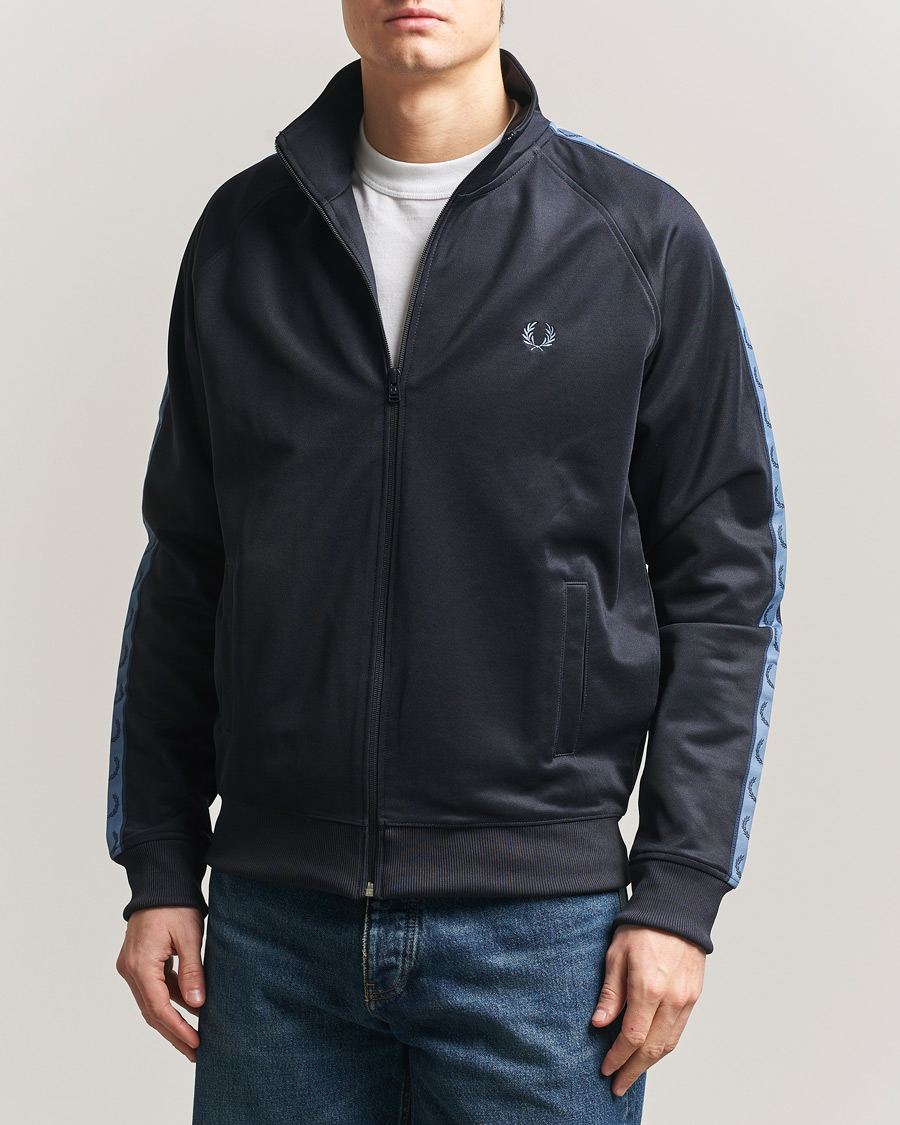 Herre | Gensere | Fred Perry | Taped Track Jacket Navy