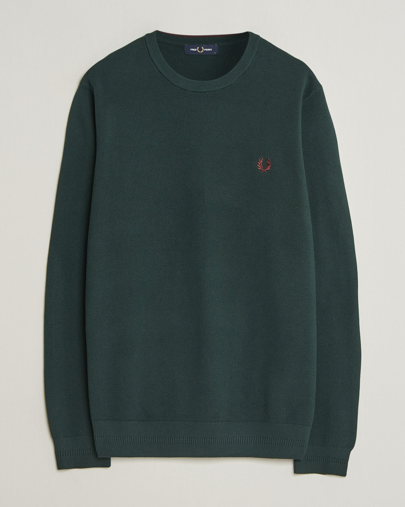 Herre | Gensere | Fred Perry | Piqué Stitched Sweater Grassroots Green