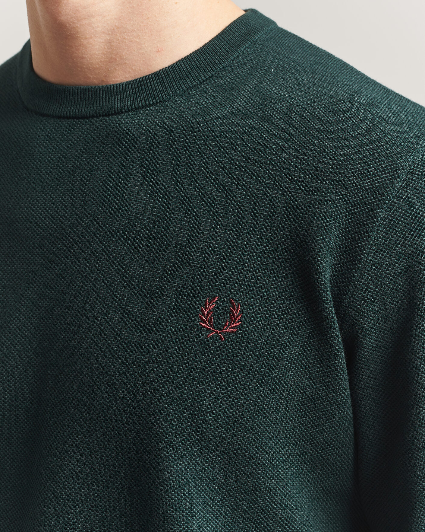 Herre | Gensere | Fred Perry | Piqué Stitched Sweater Grassroots Green