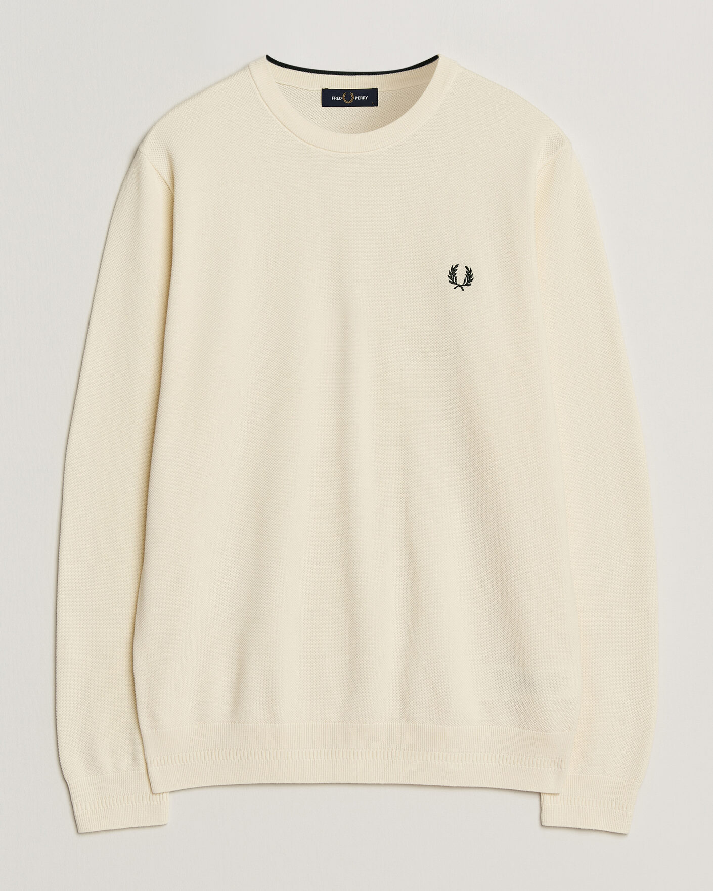 Herre | Gensere | Fred Perry | Piqué Stitched Sweater Ecru