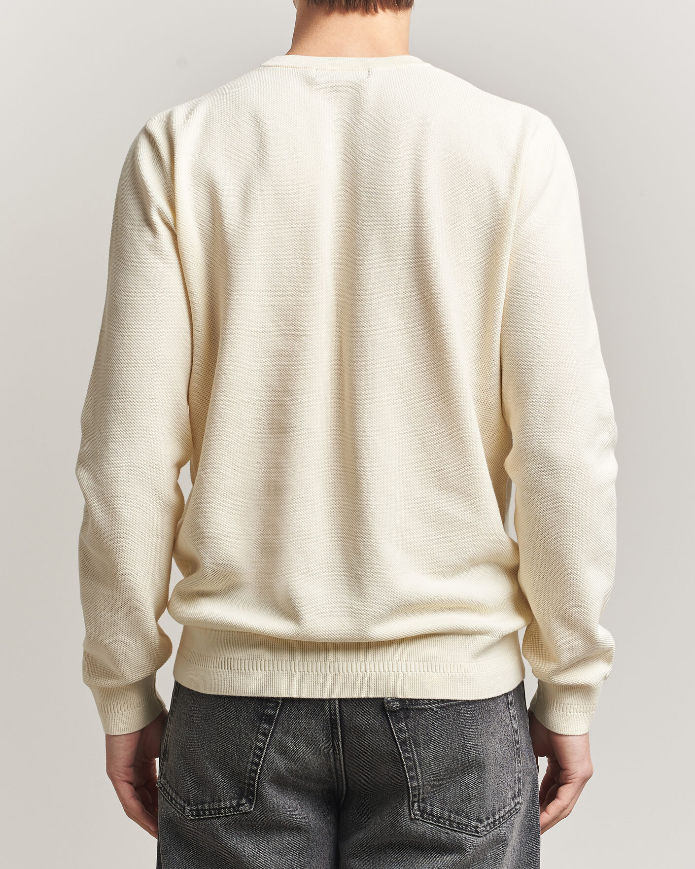 Herre | Gensere | Fred Perry | Piqué Stitched Sweater Ecru