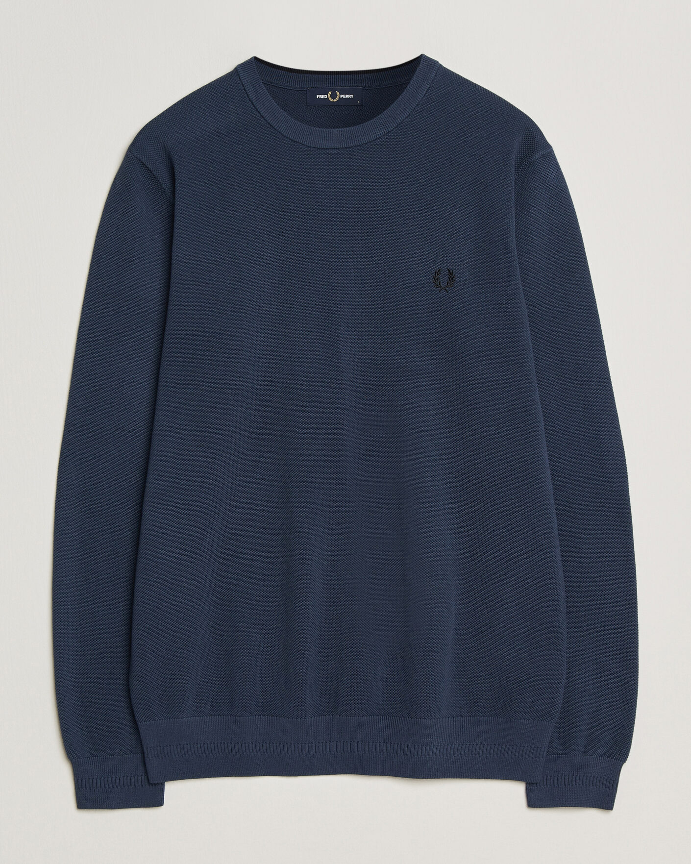 Herre | Gensere | Fred Perry | Piqué Stitched Sweater Dark Airforce