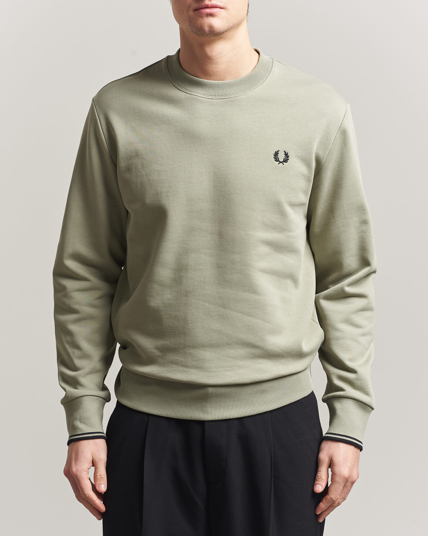 Herre | Gensere | Fred Perry | Crew Neck Sweatshirt Seagrass Green