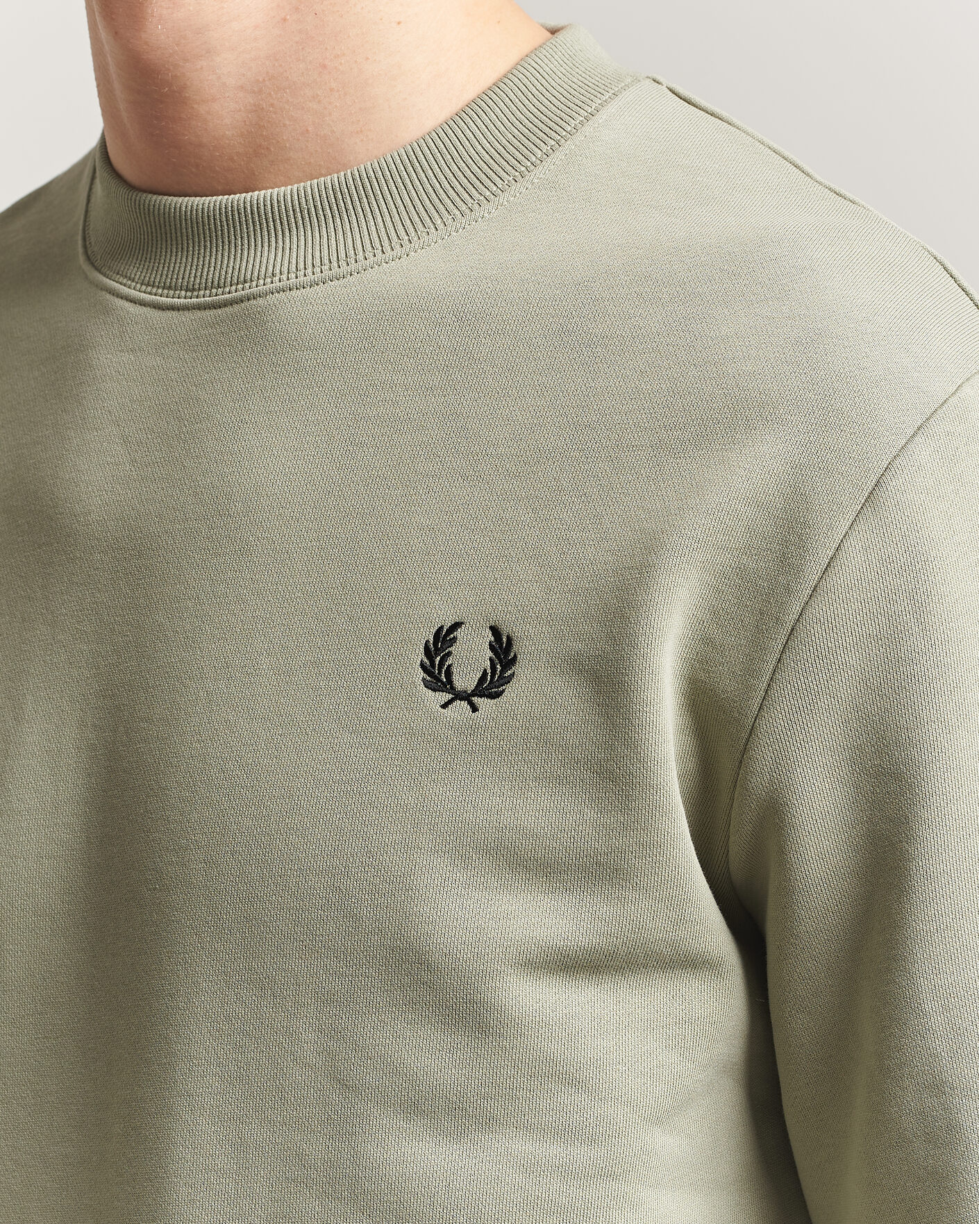 Herre | Gensere | Fred Perry | Crew Neck Sweatshirt Seagrass Green