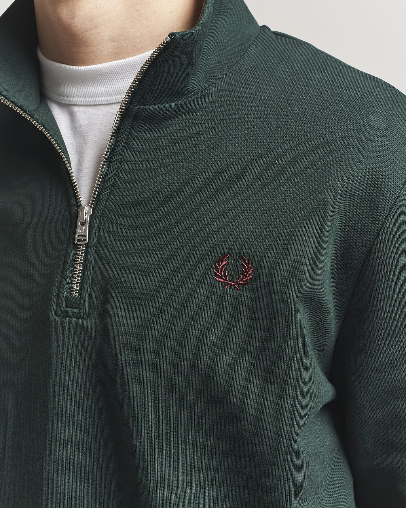 Herre | Gensere | Fred Perry | Half Zip Sweatshirt Grassroots Green
