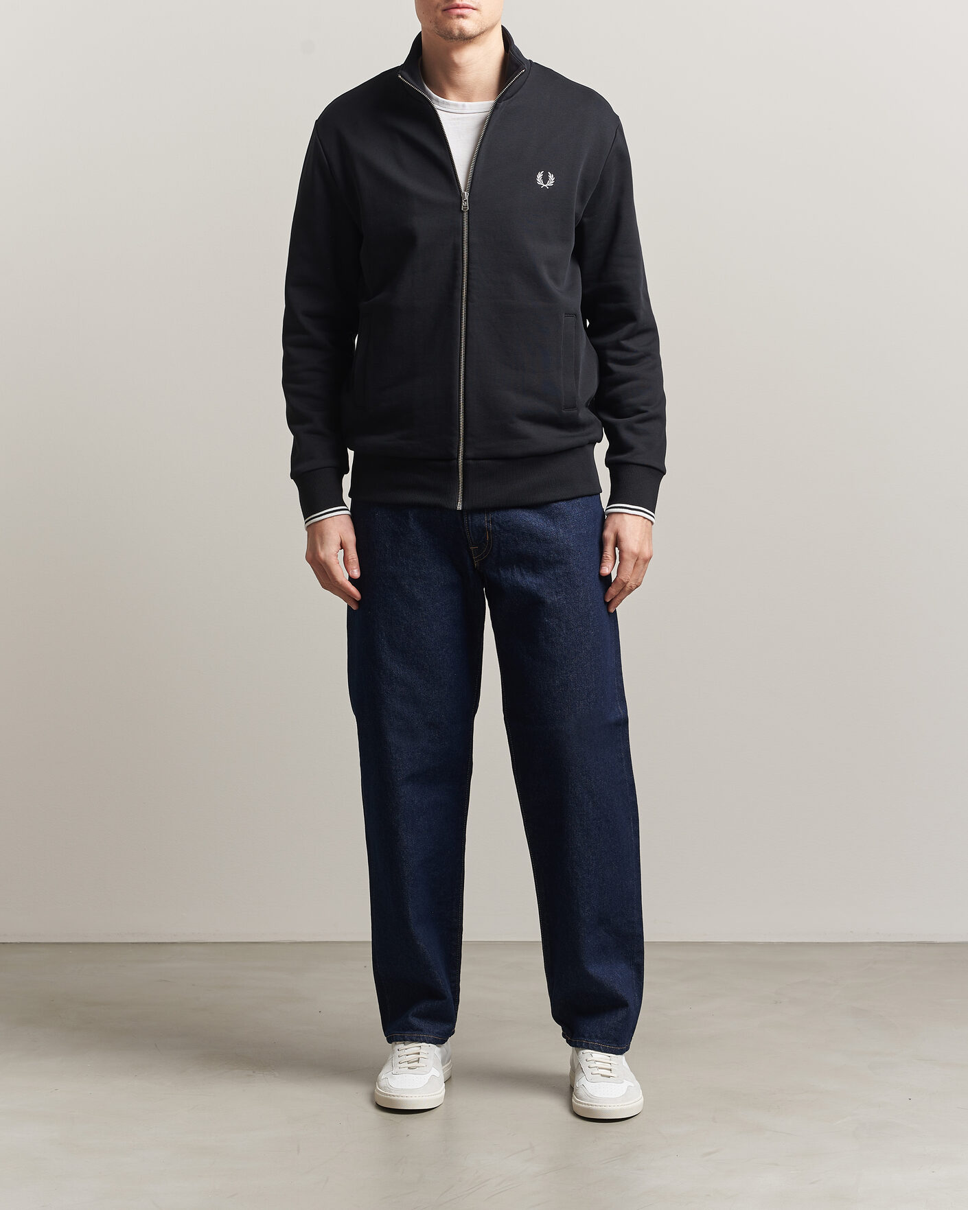 Herre | Gensere | Fred Perry | Full Zip Sweatshirt Black