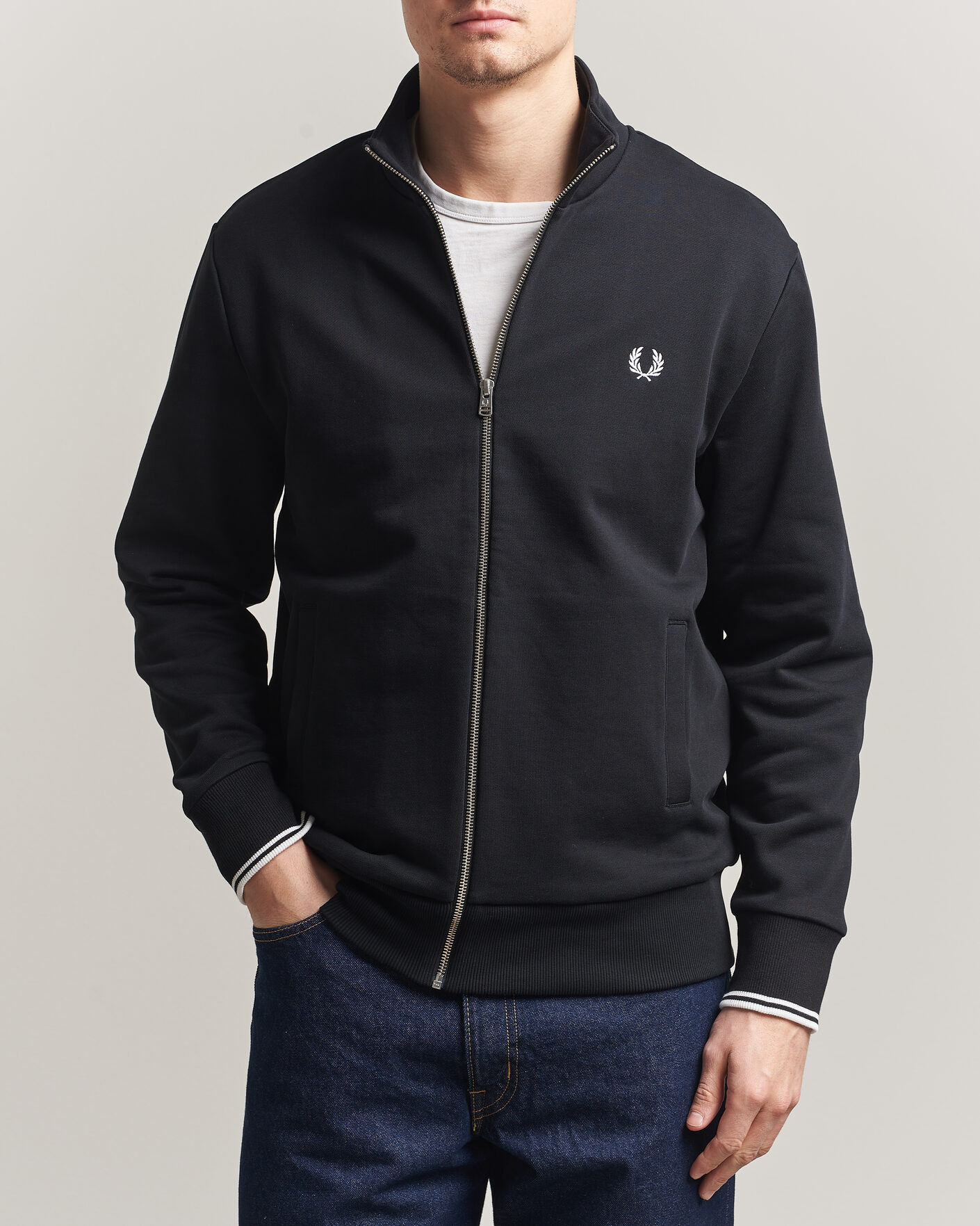 Herre | Gensere | Fred Perry | Full Zip Sweatshirt Black