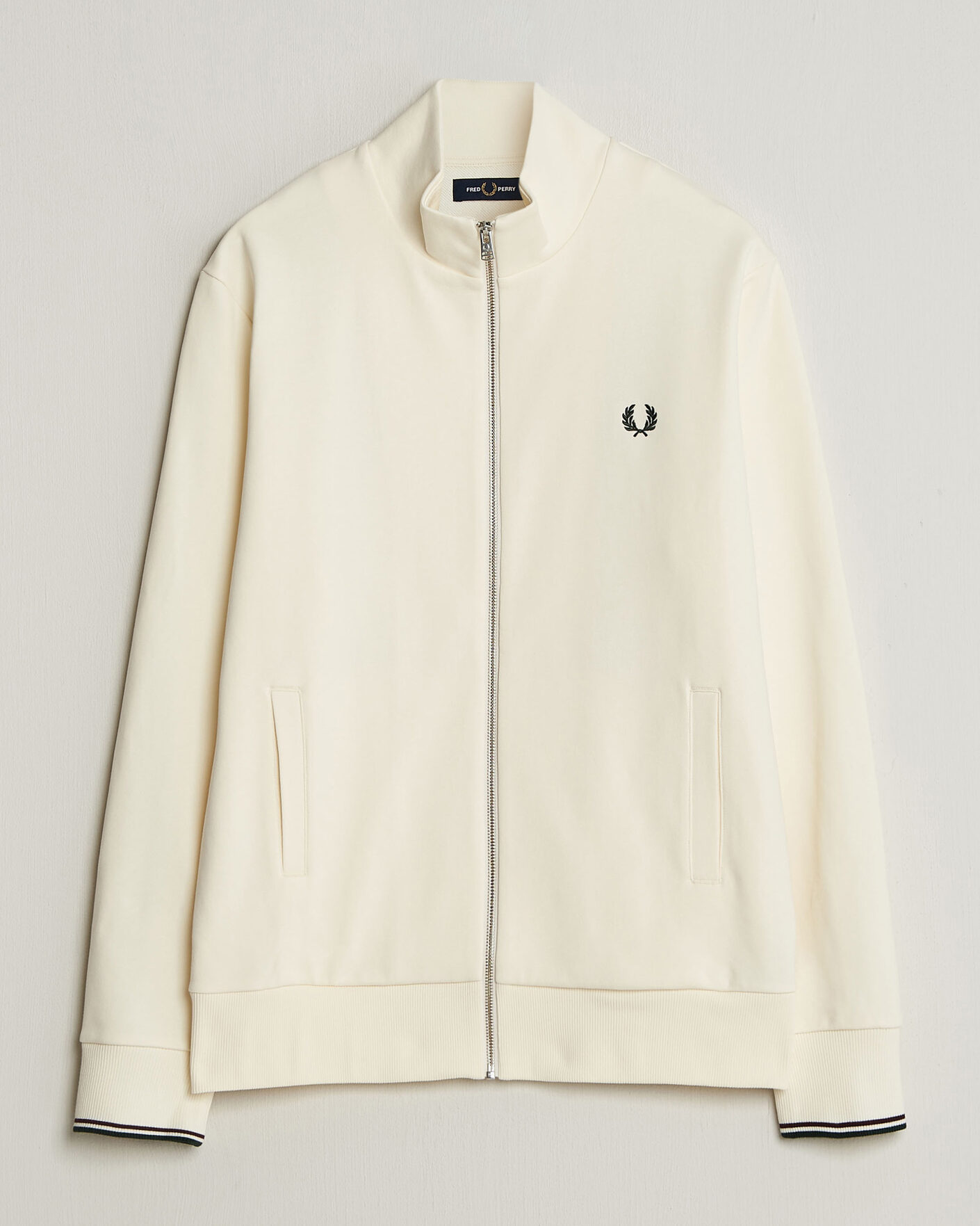 Herre | Gensere | Fred Perry | Full Zip Sweatshirt Ecru