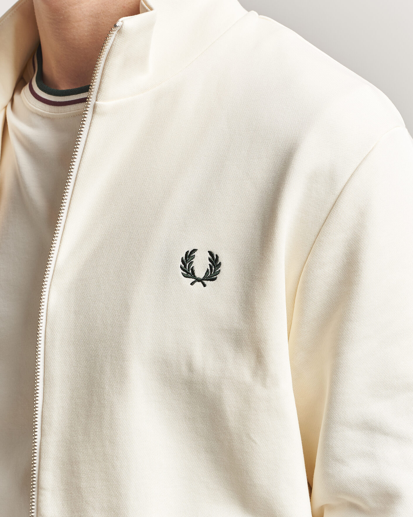 Herre | Gensere | Fred Perry | Full Zip Sweatshirt Ecru