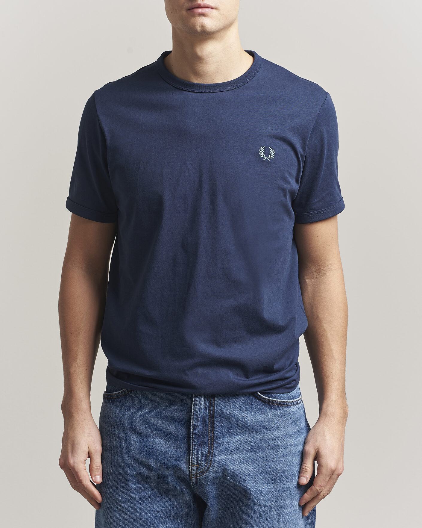 Herre | T-Shirts | Fred Perry | Ringer T-Shirt Tennis Blue