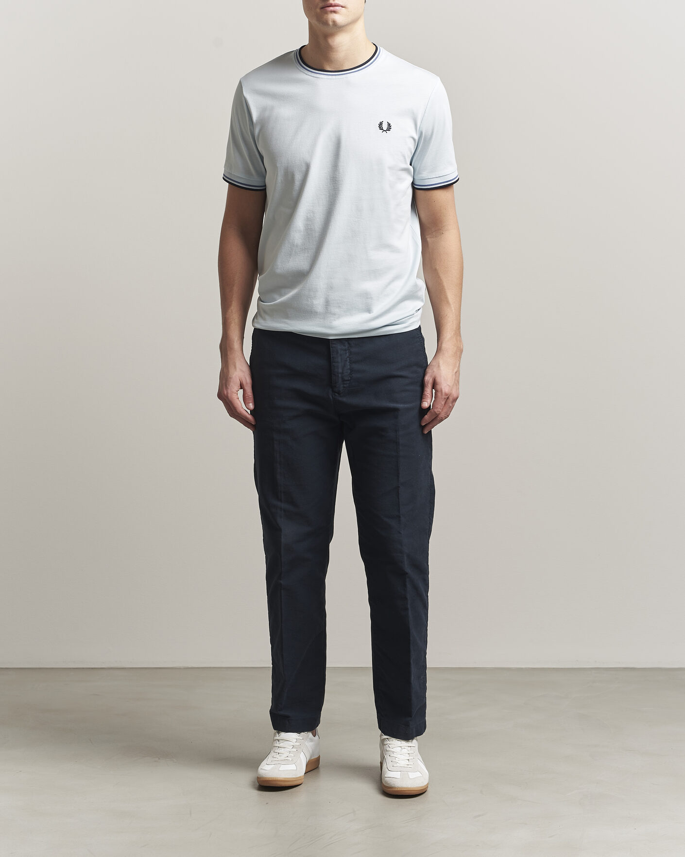 Herre | T-Shirts | Fred Perry | Twin Tipped T-Shirt Light Ice