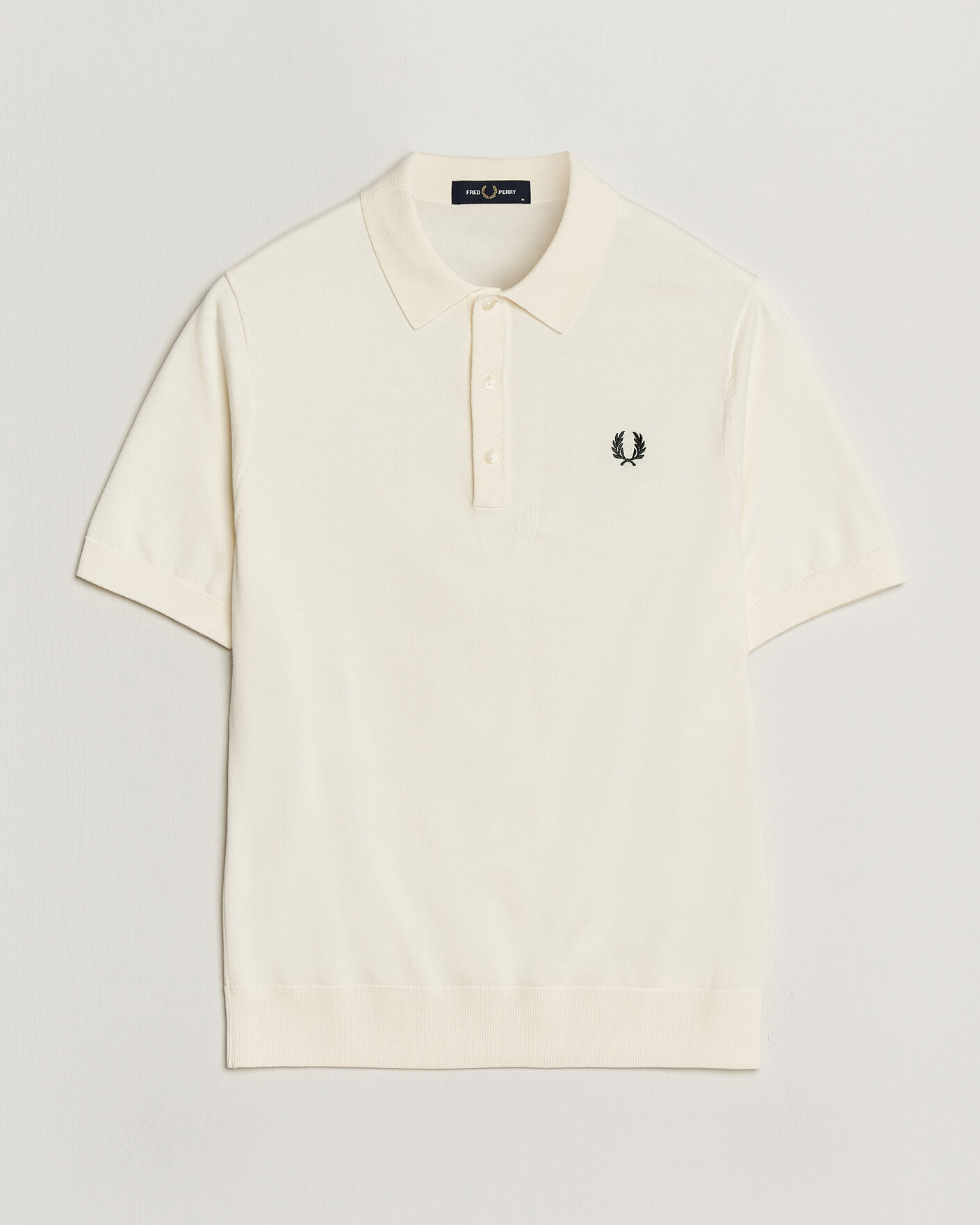 Herre | Pikéer | Fred Perry | Cotton Knitted Polo Ecru
