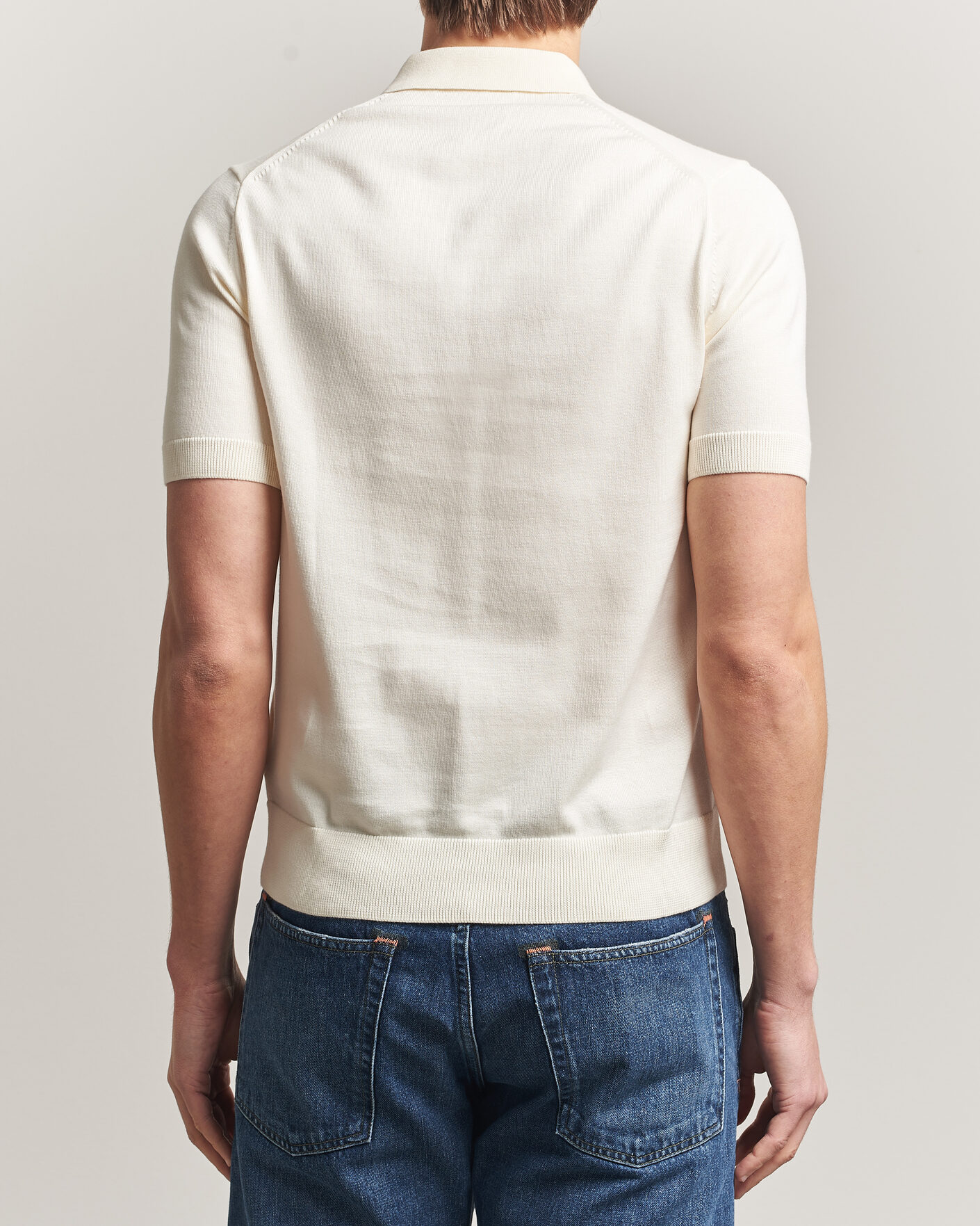 Herre | Pikéer | Fred Perry | Cotton Knitted Polo Ecru