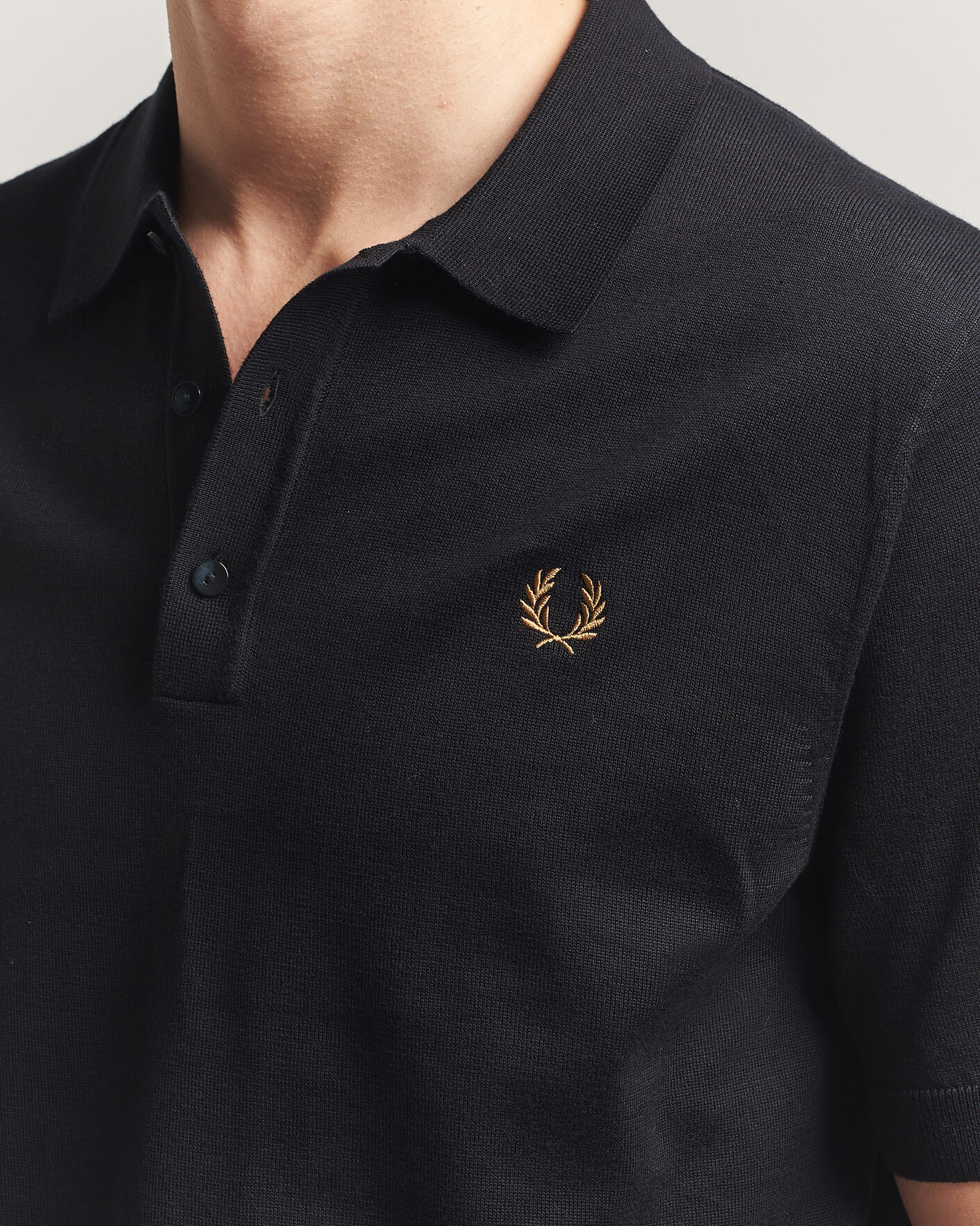 Herre | Pikéer | Fred Perry | Cotton Knitted Polo Black