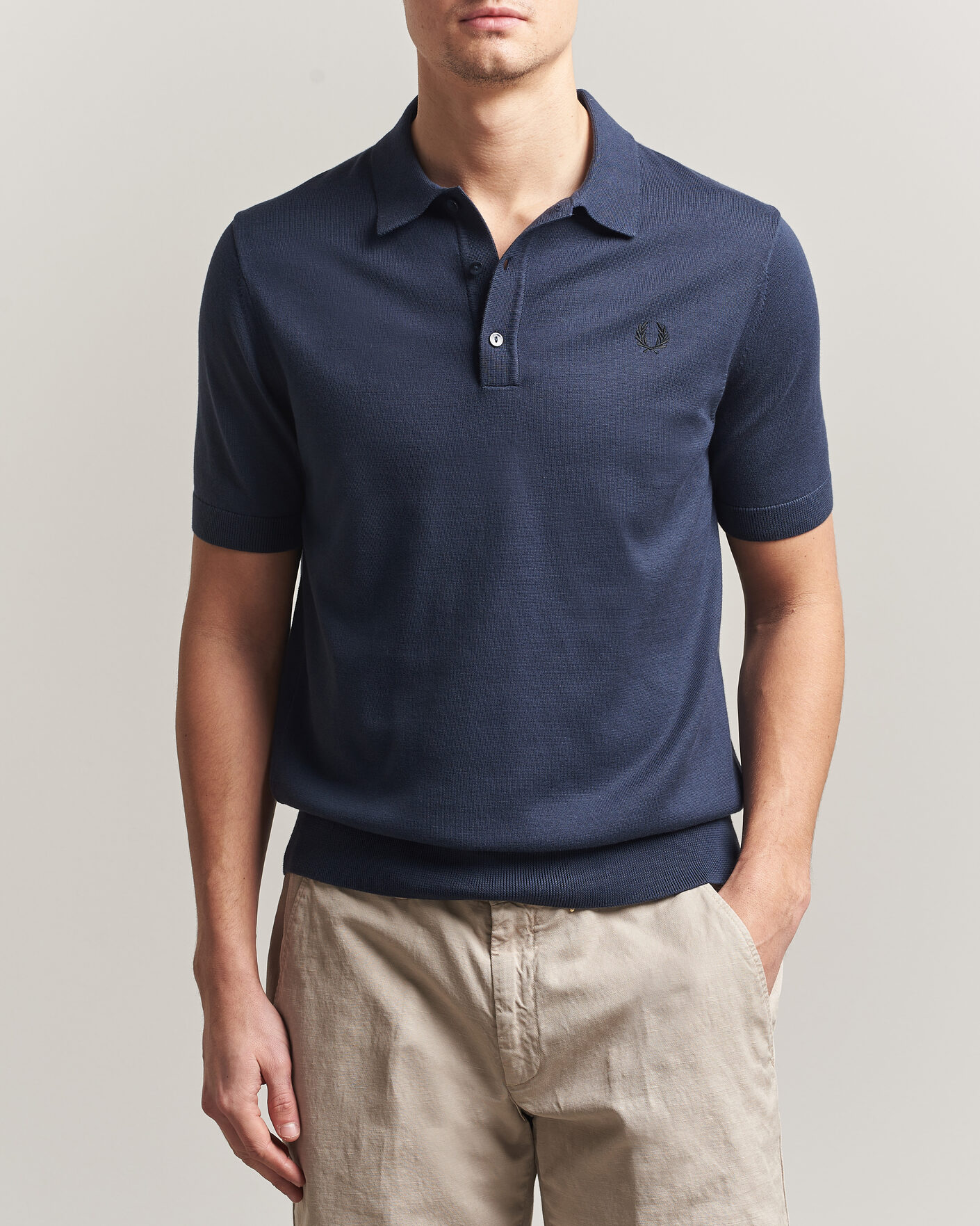 Herre | Pikéer | Fred Perry | Cotton Knitted Polo Dark Airforce