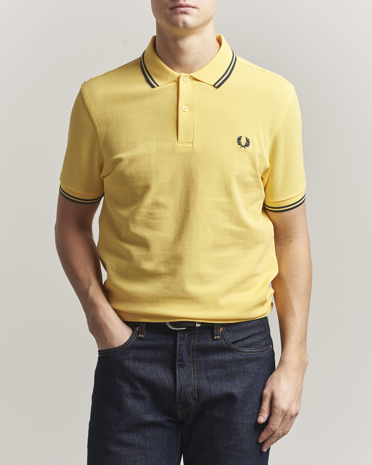 Herre | Pikéer | Fred Perry | Twin Tipped Polo Shirt Lemon Yellow