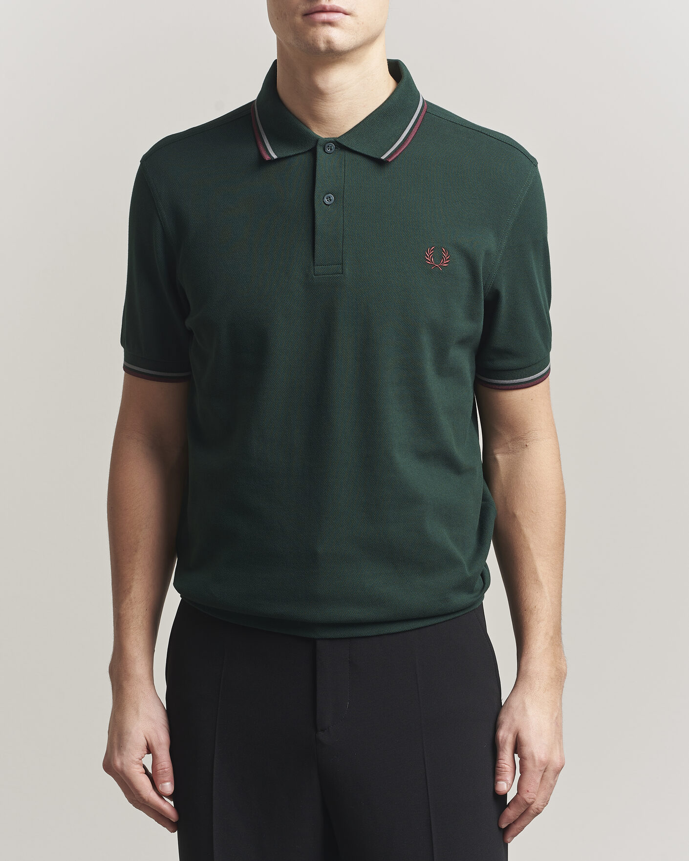 Herre | Pikéer | Fred Perry | Twin Tipped Polo Shirt Grassroots Green