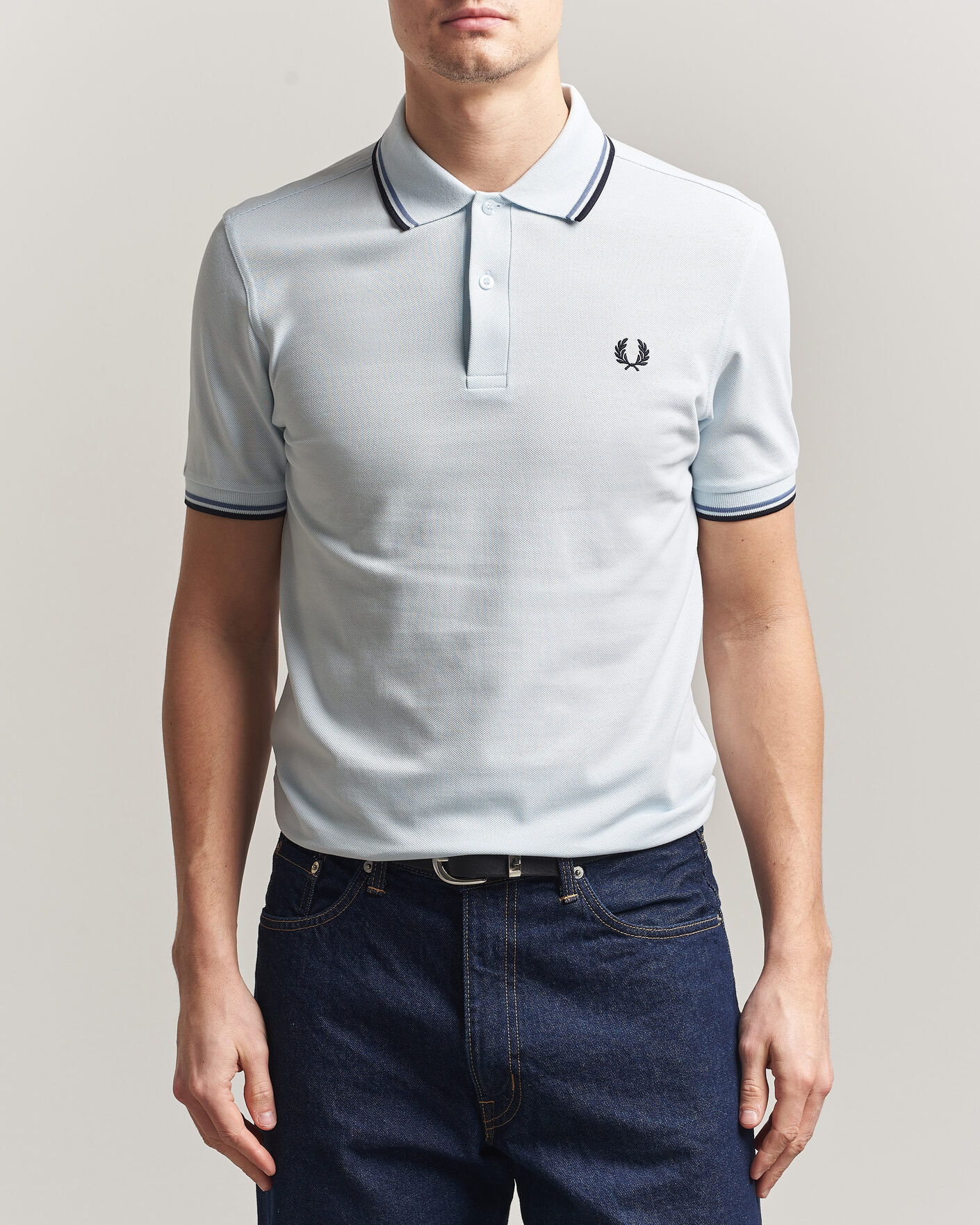 Herre | Pikéer | Fred Perry | Twin Tipped Polo Shirt Light Ice