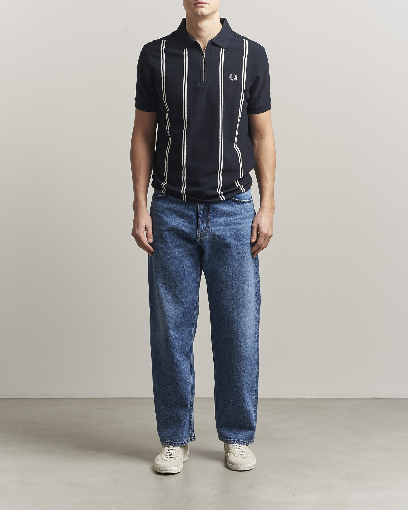 Herre | Pikéer | Fred Perry | Vertical Striped Polo Navy