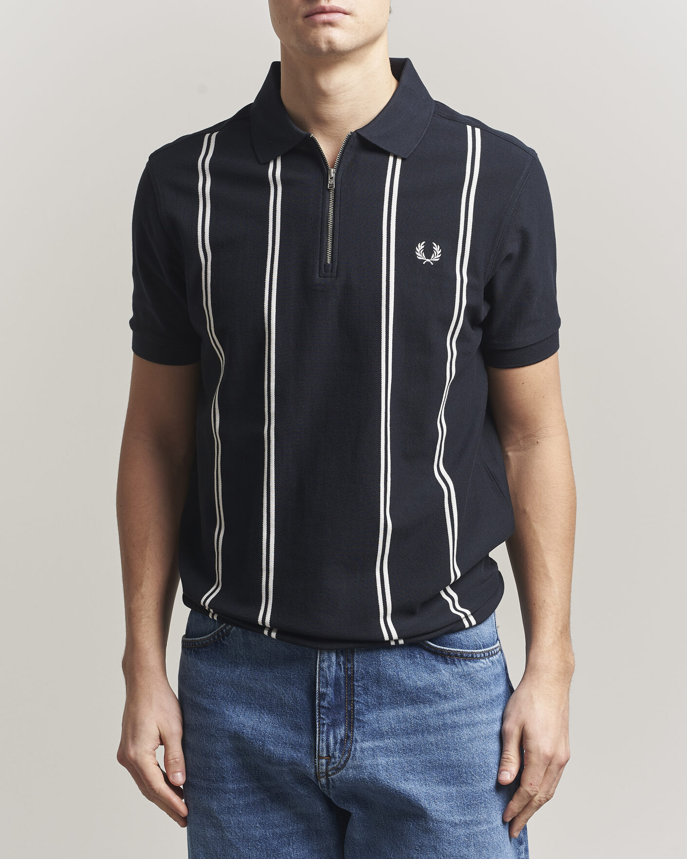 Herre | Pikéer | Fred Perry | Vertical Striped Polo Navy