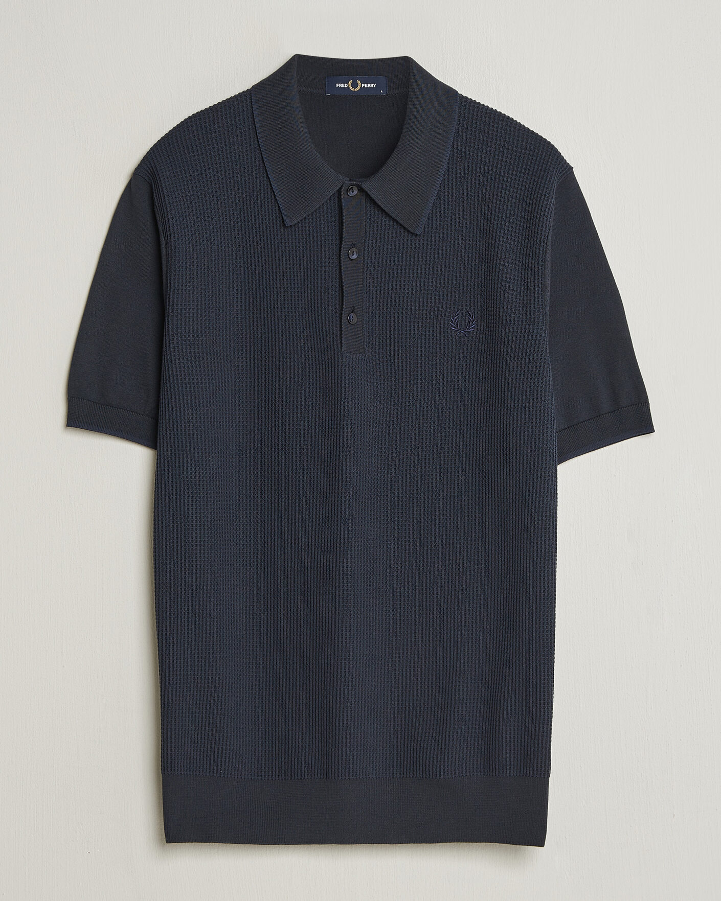 Herre | Pikéer | Fred Perry | Waffle Knitted Polo Navy