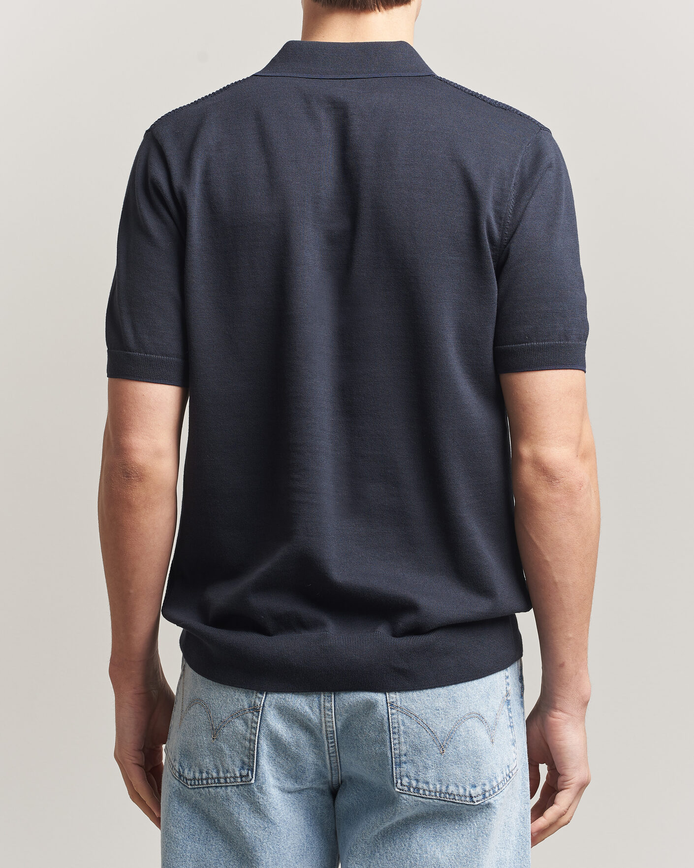 Herre | Pikéer | Fred Perry | Waffle Knitted Polo Navy