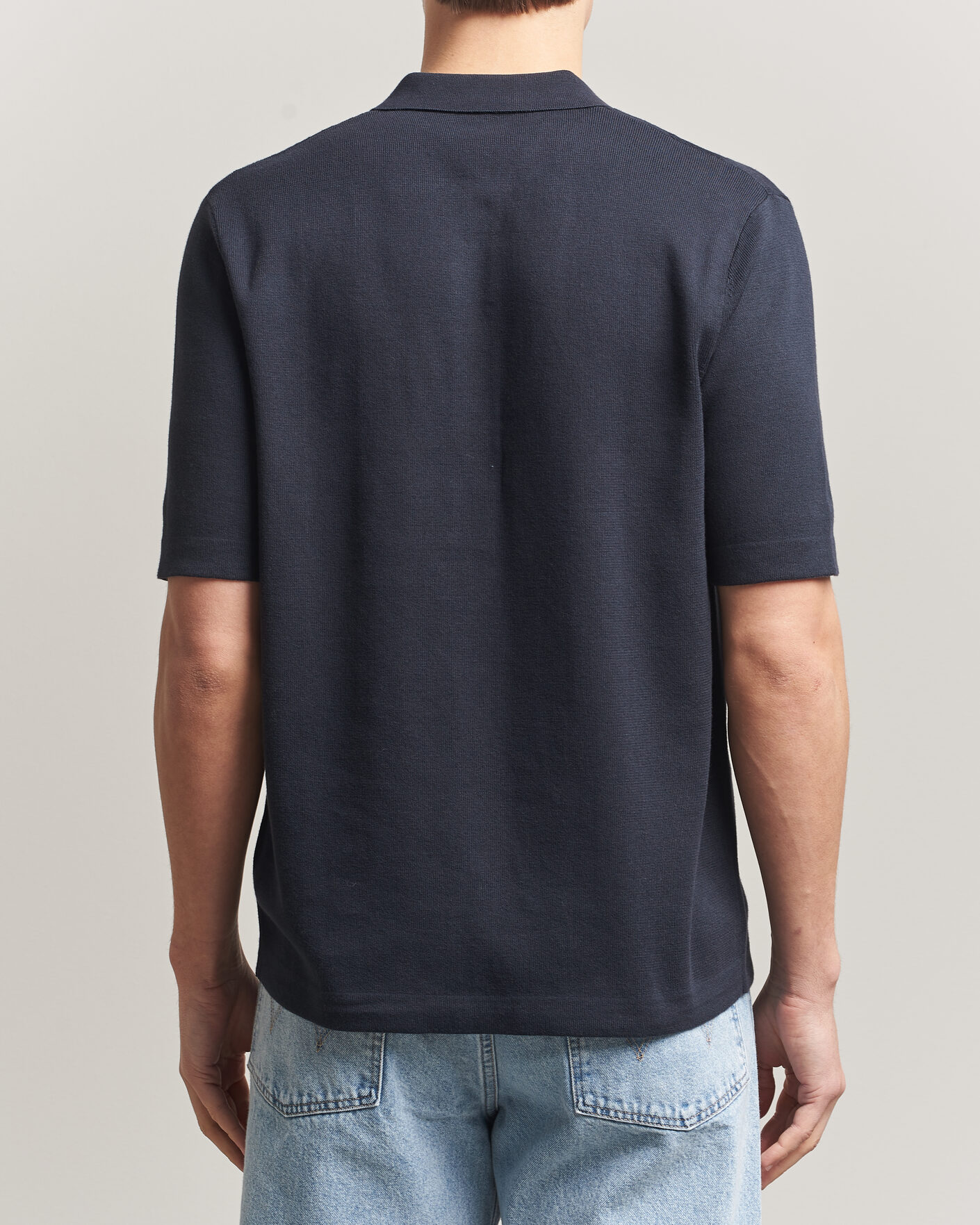 Herre | Skjorter | Fred Perry | Tonal Vertical Striped Knitted Shirt Navy