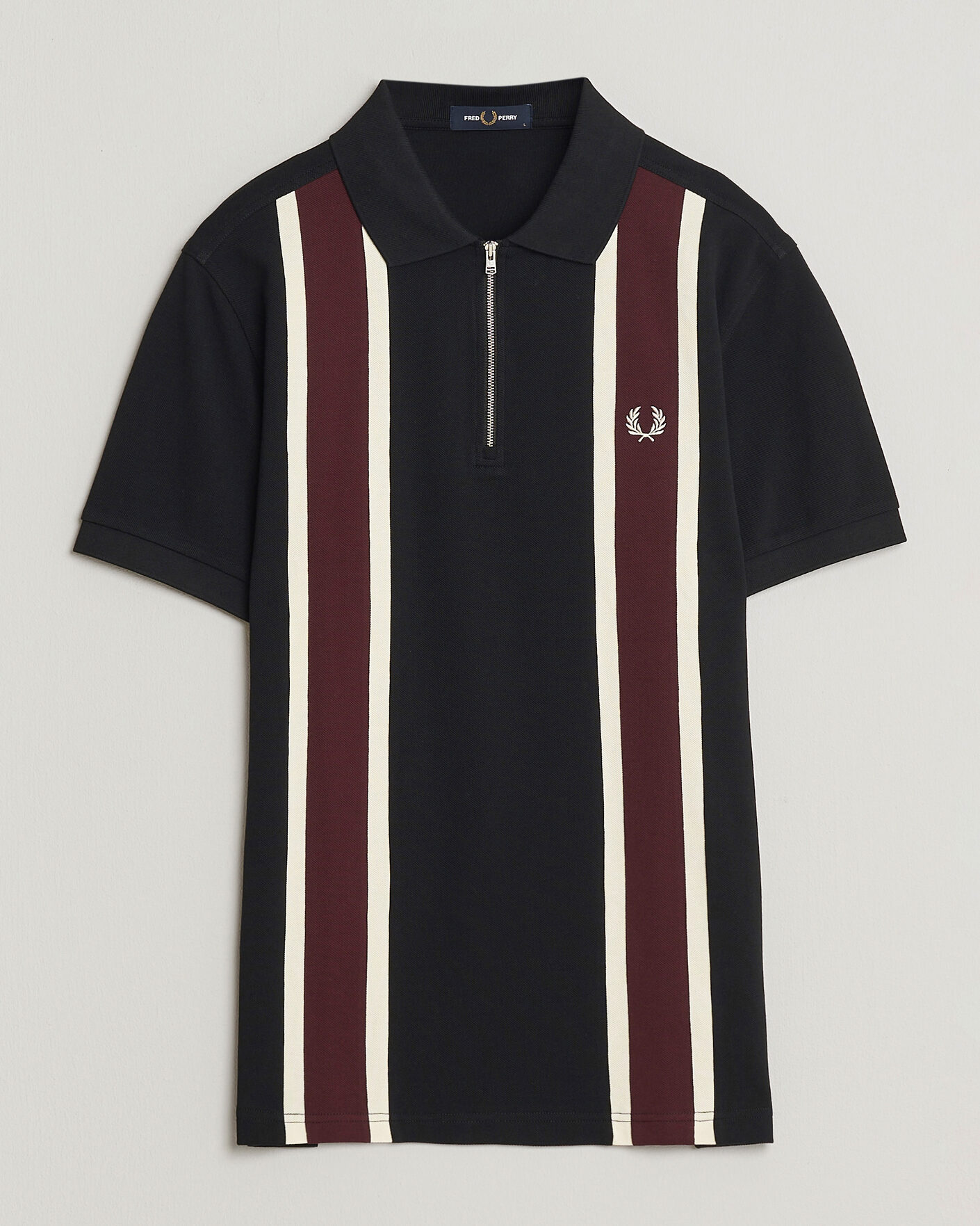 Herre | Pikéer | Fred Perry | Tramline Half Zip Polo Black