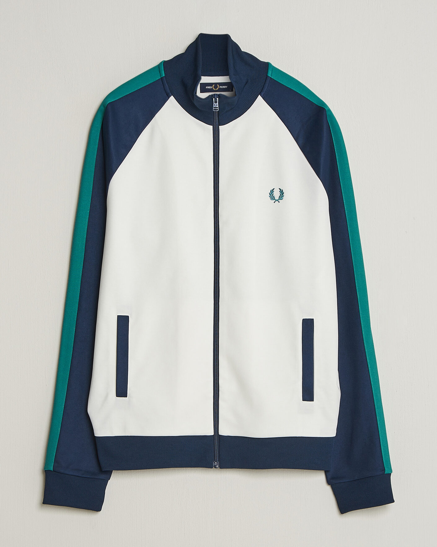 Herre | Gensere | Fred Perry | Contrast Sleeve Track Jacket Snow White