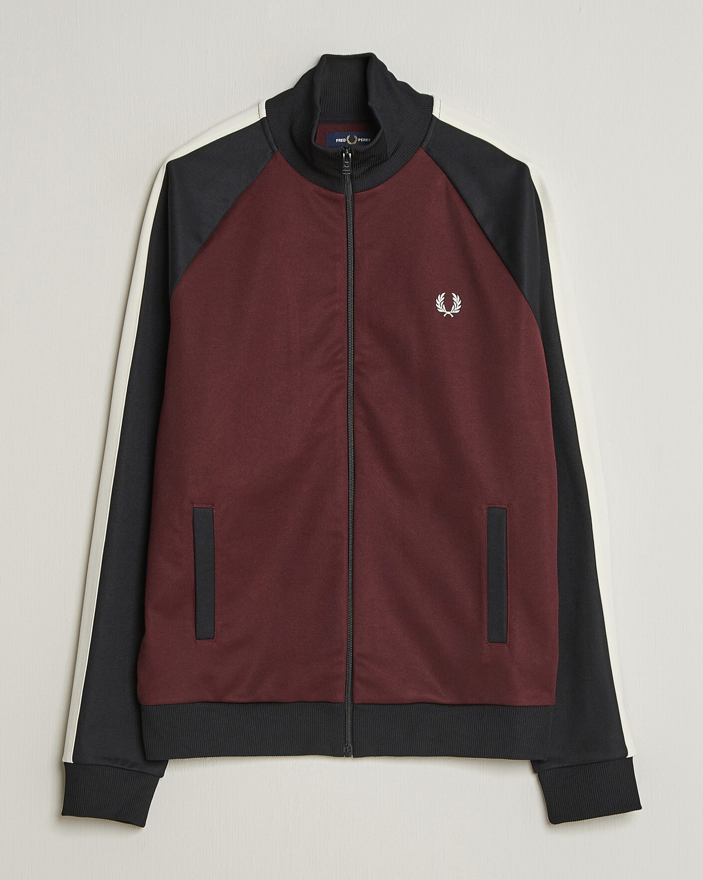 Herre | Gensere | Fred Perry | Contrast Sleeve Track Jacket Oxblood