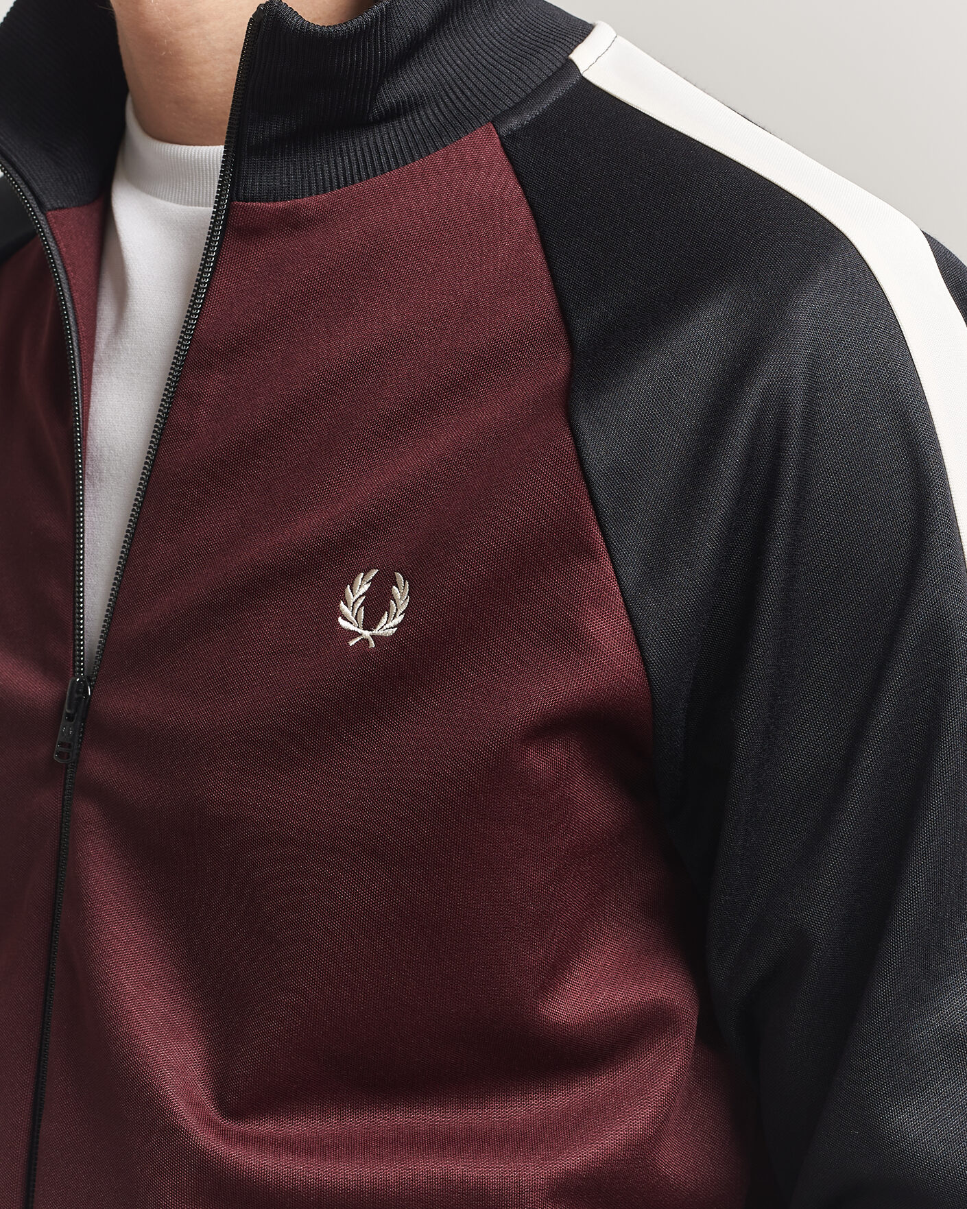 Herre | Gensere | Fred Perry | Contrast Sleeve Track Jacket Oxblood