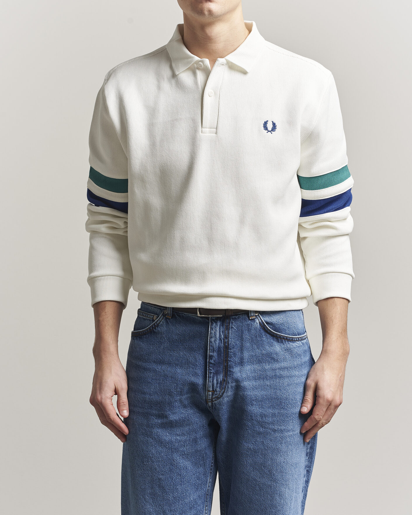 Herre | Gensere | Fred Perry | Tipped Sleeve Rugger Snow White
