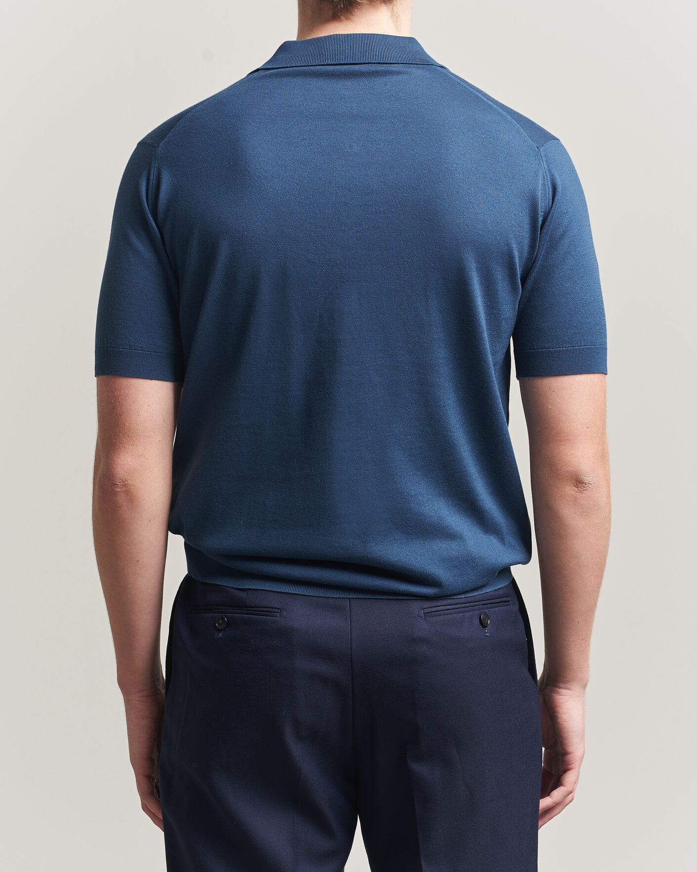 Herre | Pikéer | John Smedley | Adrian Slim Fit Sea Island Cotton Polo Delft Blue