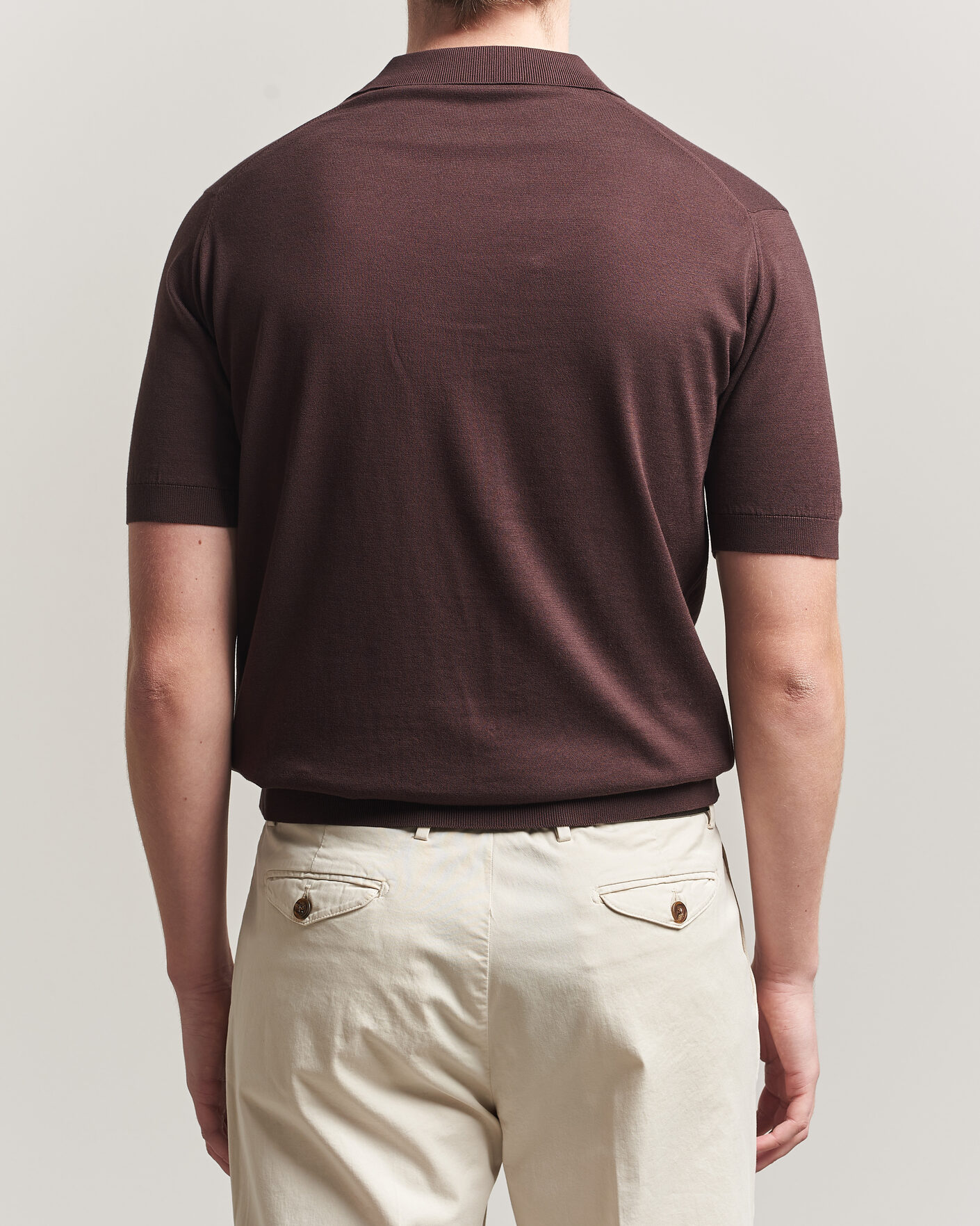 Herre | Pikéer | John Smedley | Adrian Slim Fit Sea Island Cotton Polo Raisin Brown