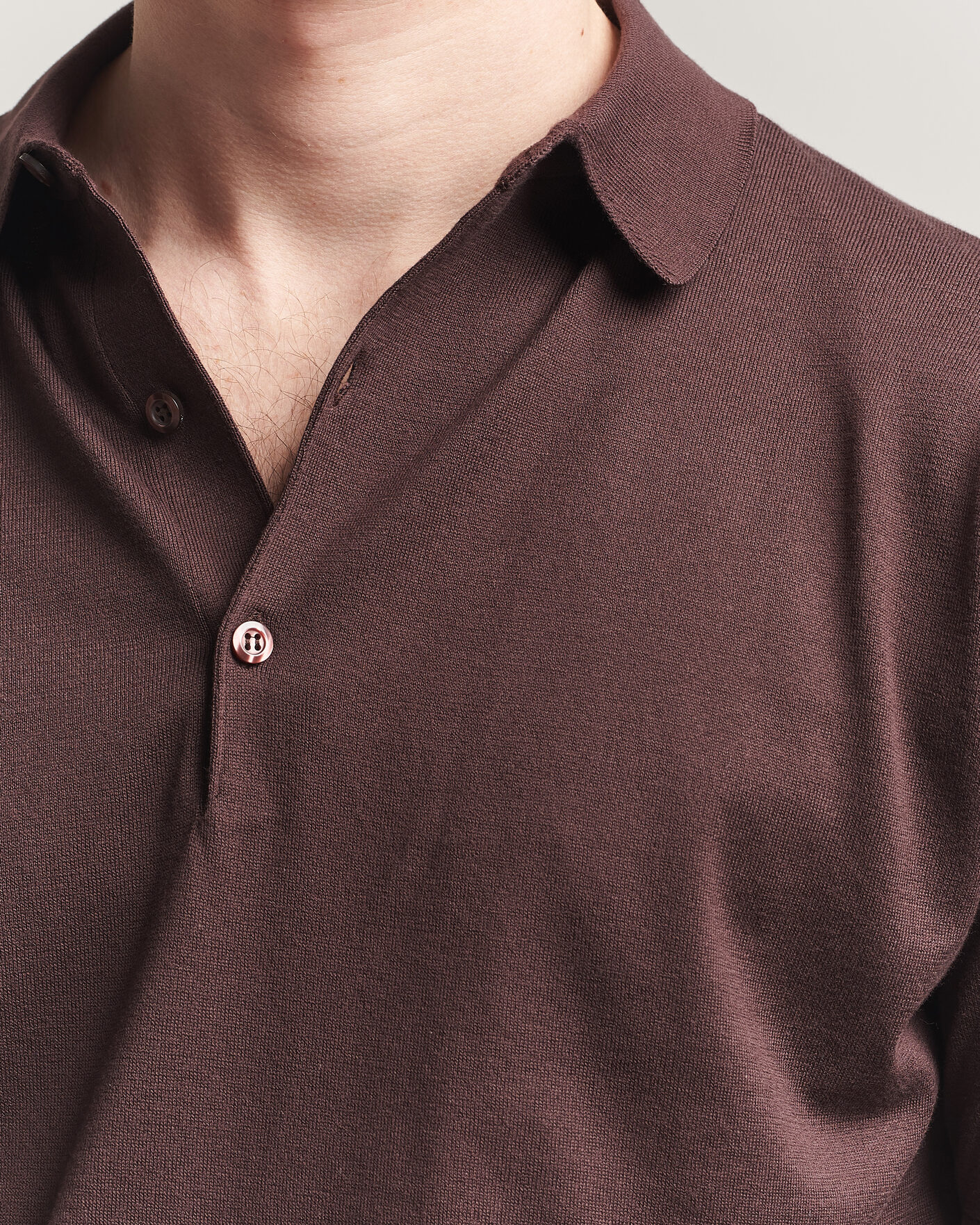 Herre | Pikéer | John Smedley | Adrian Slim Fit Sea Island Cotton Polo Raisin Brown