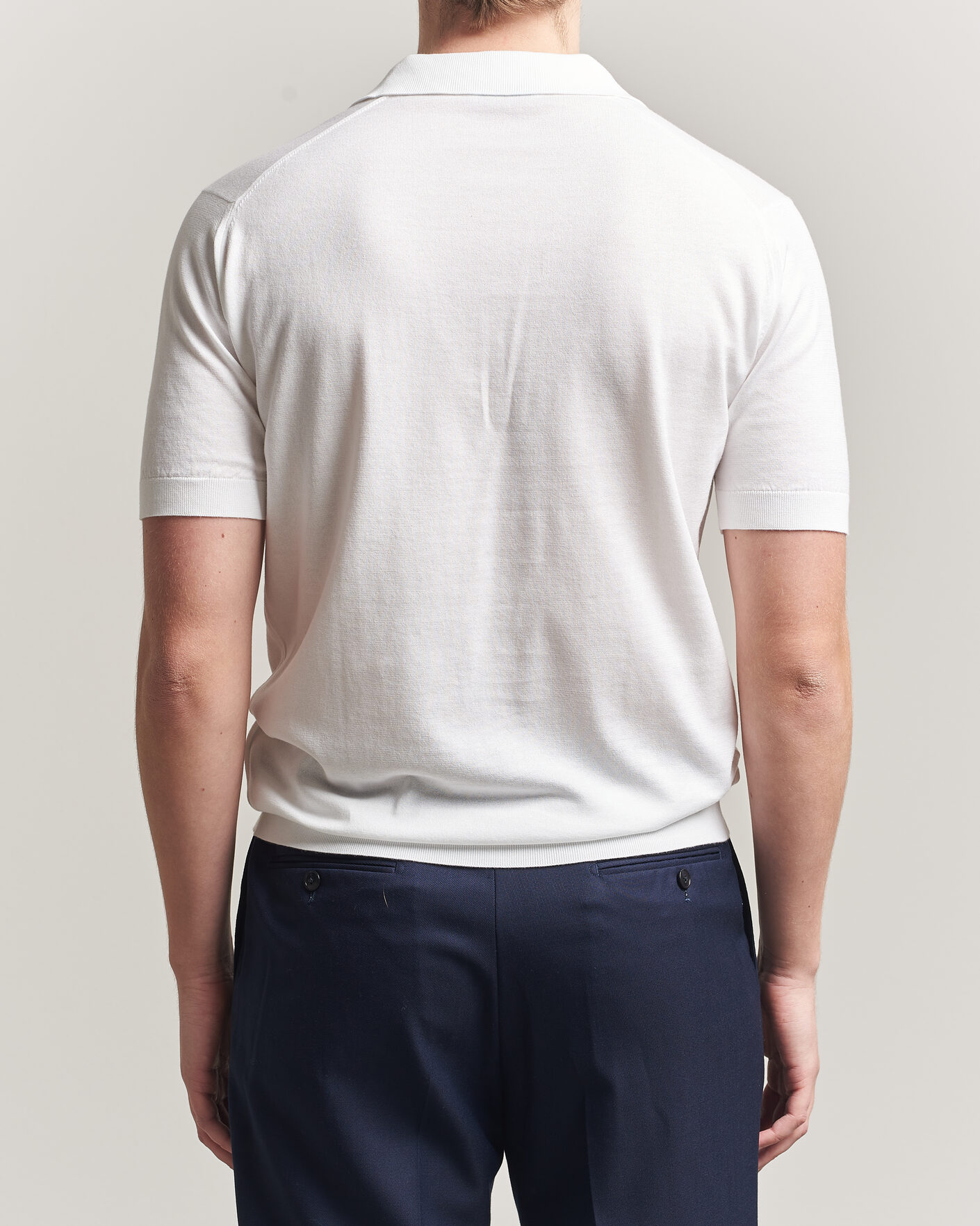Herre | Pikéer | John Smedley | Adrian Slim Fit Sea Island Cotton Polo White