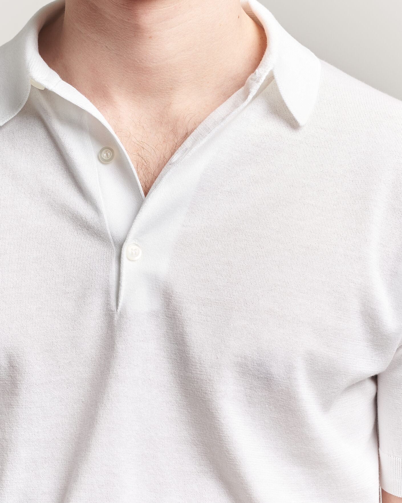 Herre | Pikéer | John Smedley | Adrian Slim Fit Sea Island Cotton Polo White