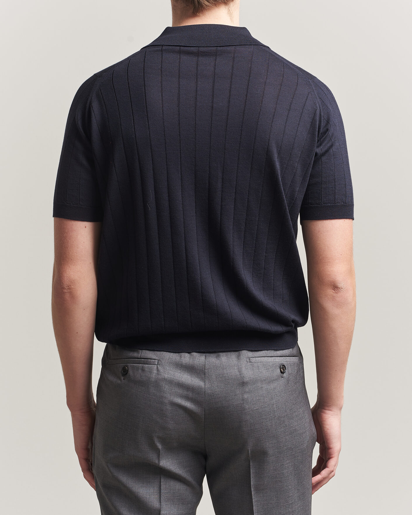 Herre | Pikéer | John Smedley | Williams Merino/Cotton Knitted Polo Navy