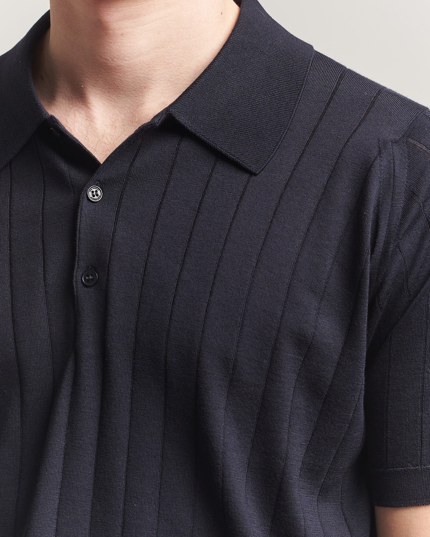 Herre | Pikéer | John Smedley | Williams Merino/Cotton Knitted Polo Navy