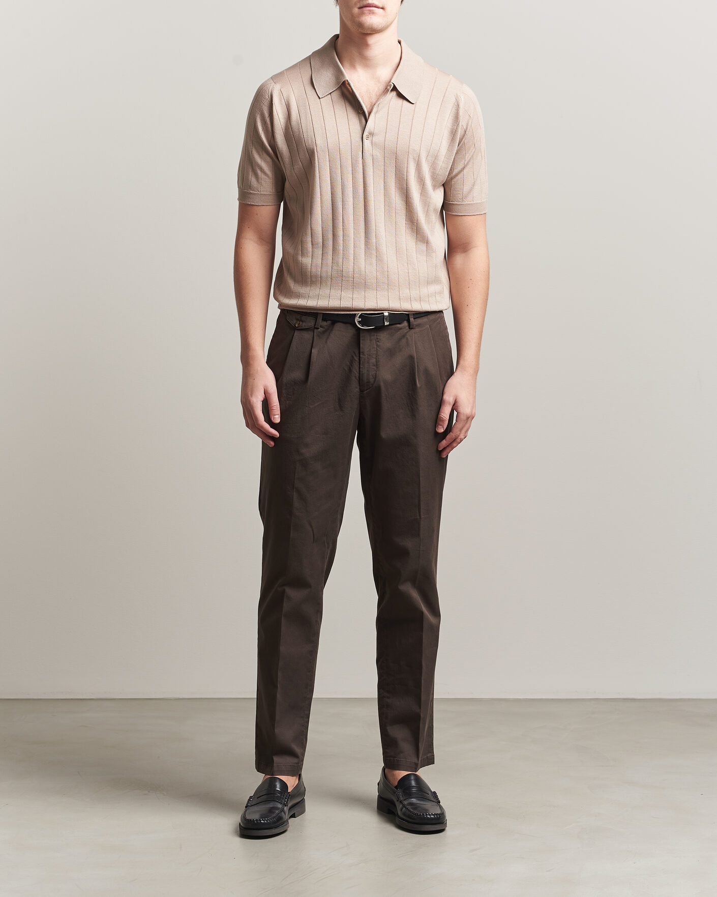 Herre | Pikéer | John Smedley | Williams Merino/Cotton Knitted Polo Oat