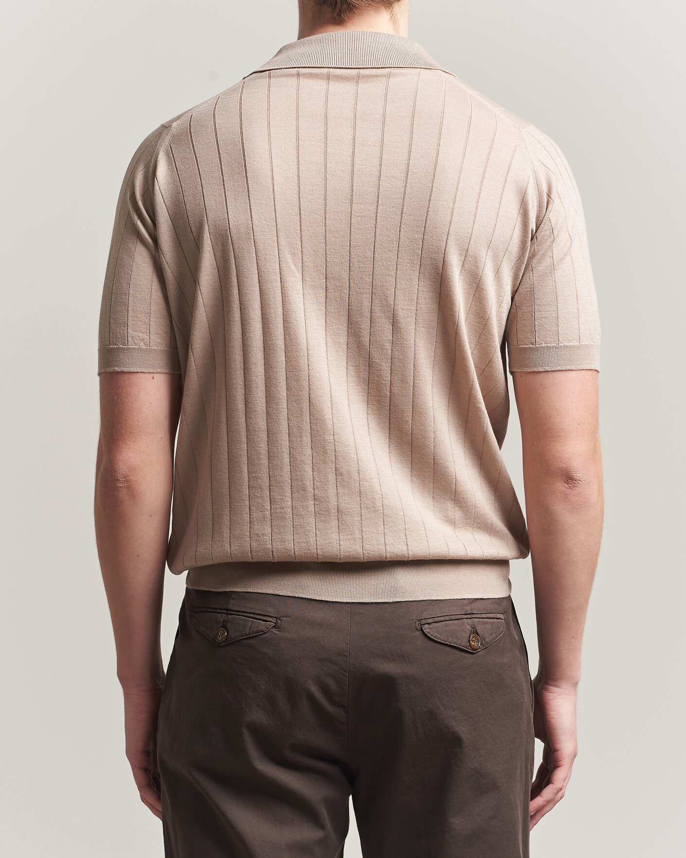 Herre | Pikéer | John Smedley | Williams Merino/Cotton Knitted Polo Oat